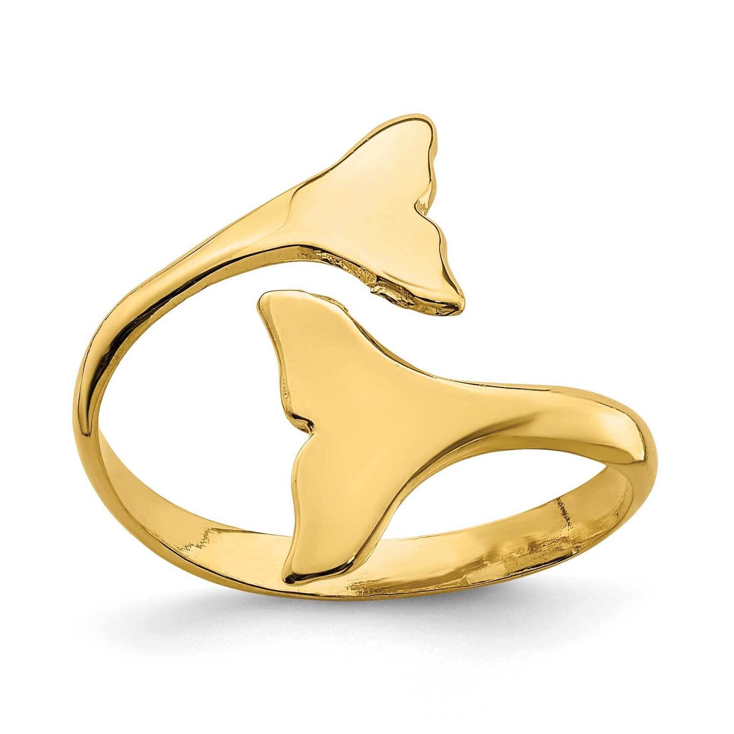 Double Whale Tails Ring 14k Gold K4543