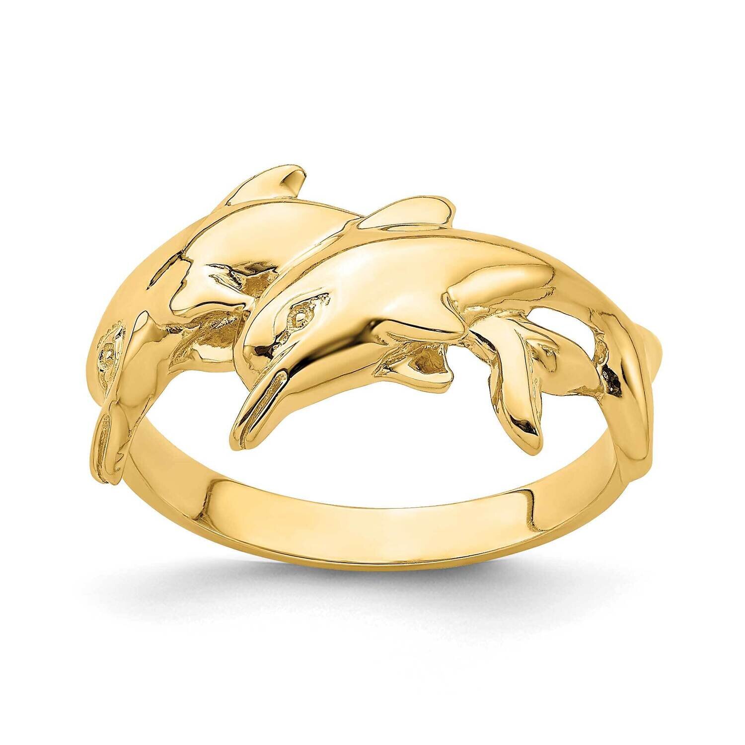 Double Dolphin Ring 14k Gold K4562