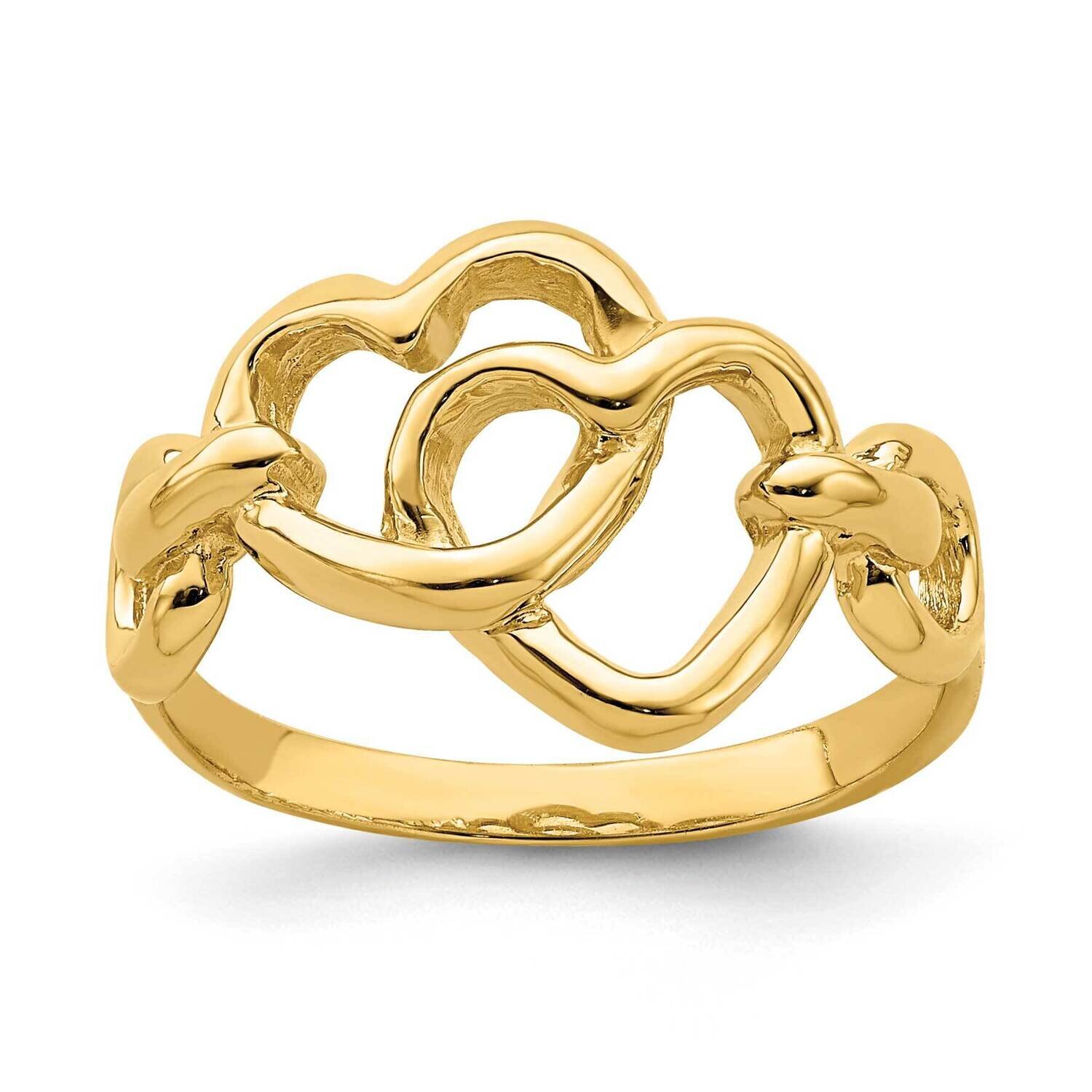 Double Cut-Out Heart Ring 14k Gold K4570