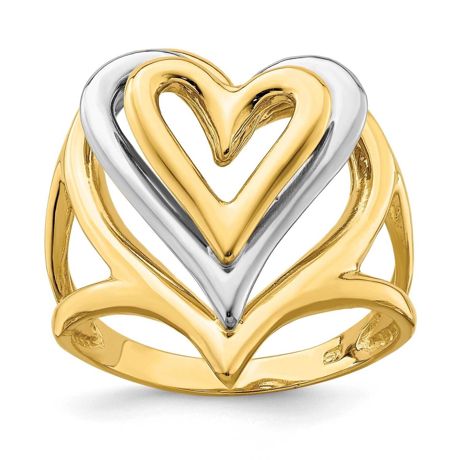 Triple Stacked Heart Ring 14k Two-tone Gold K4579, MPN: K4579, 637218022526