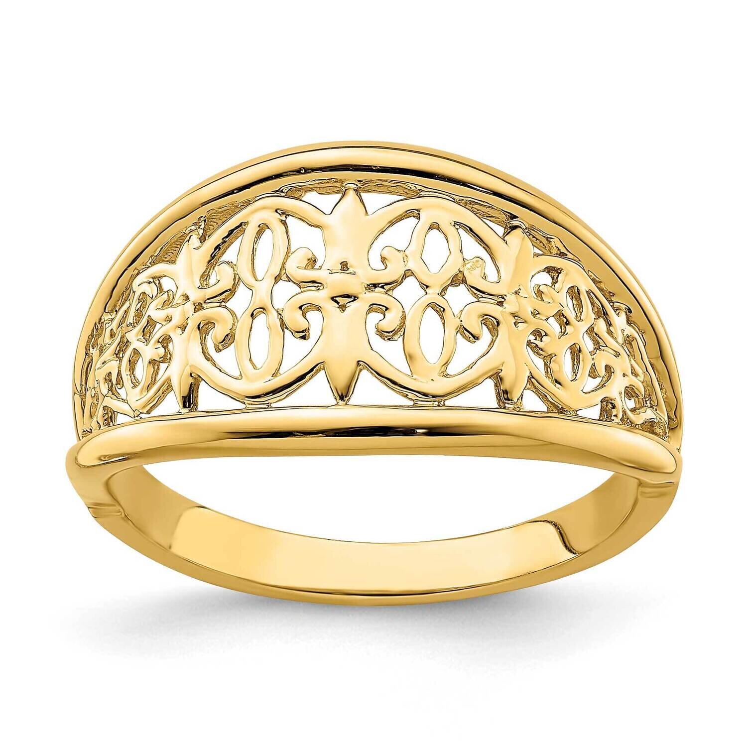 Tapered Edge Ring 14k Gold Cut-out K4605