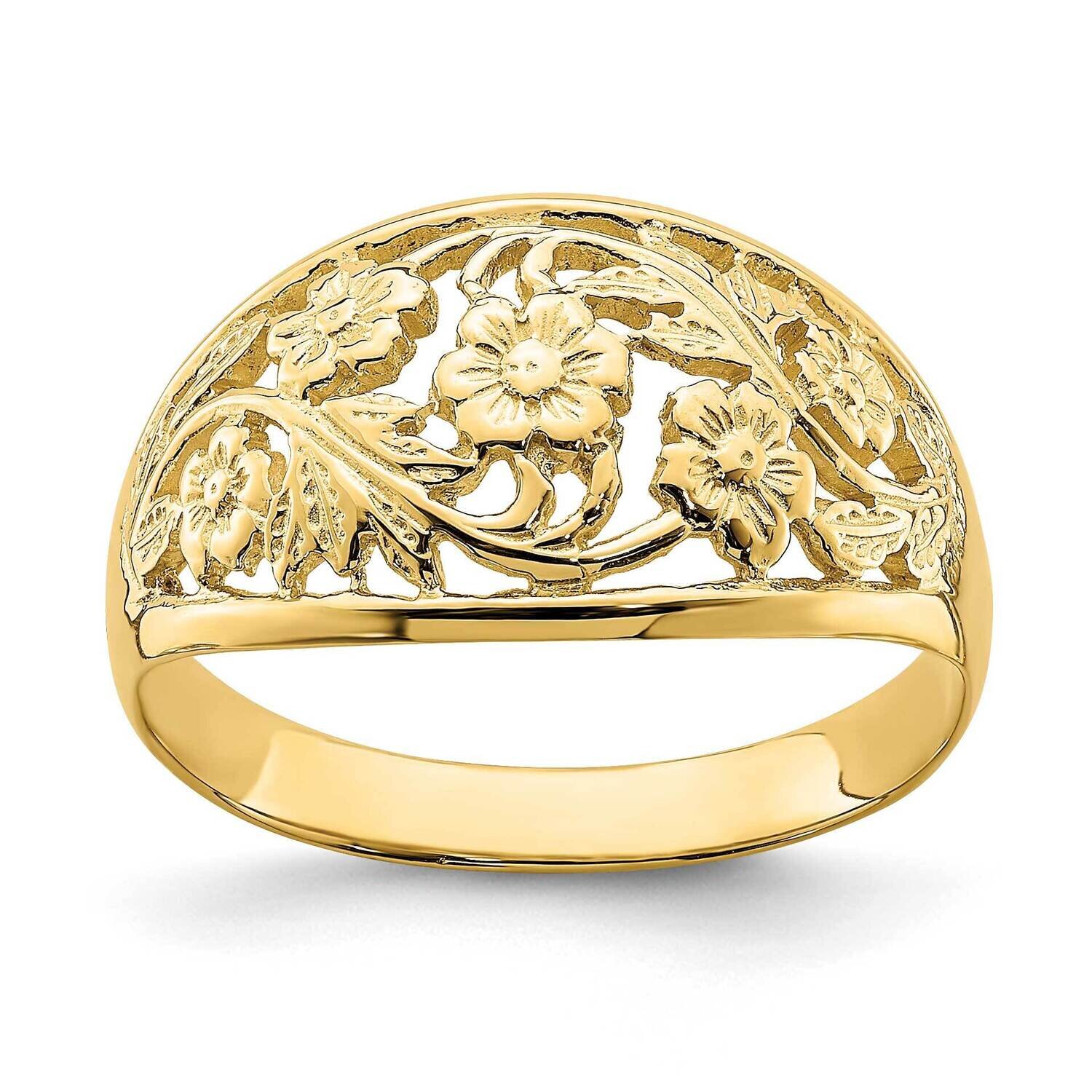 Floral Dome Ring 14k Gold K4607