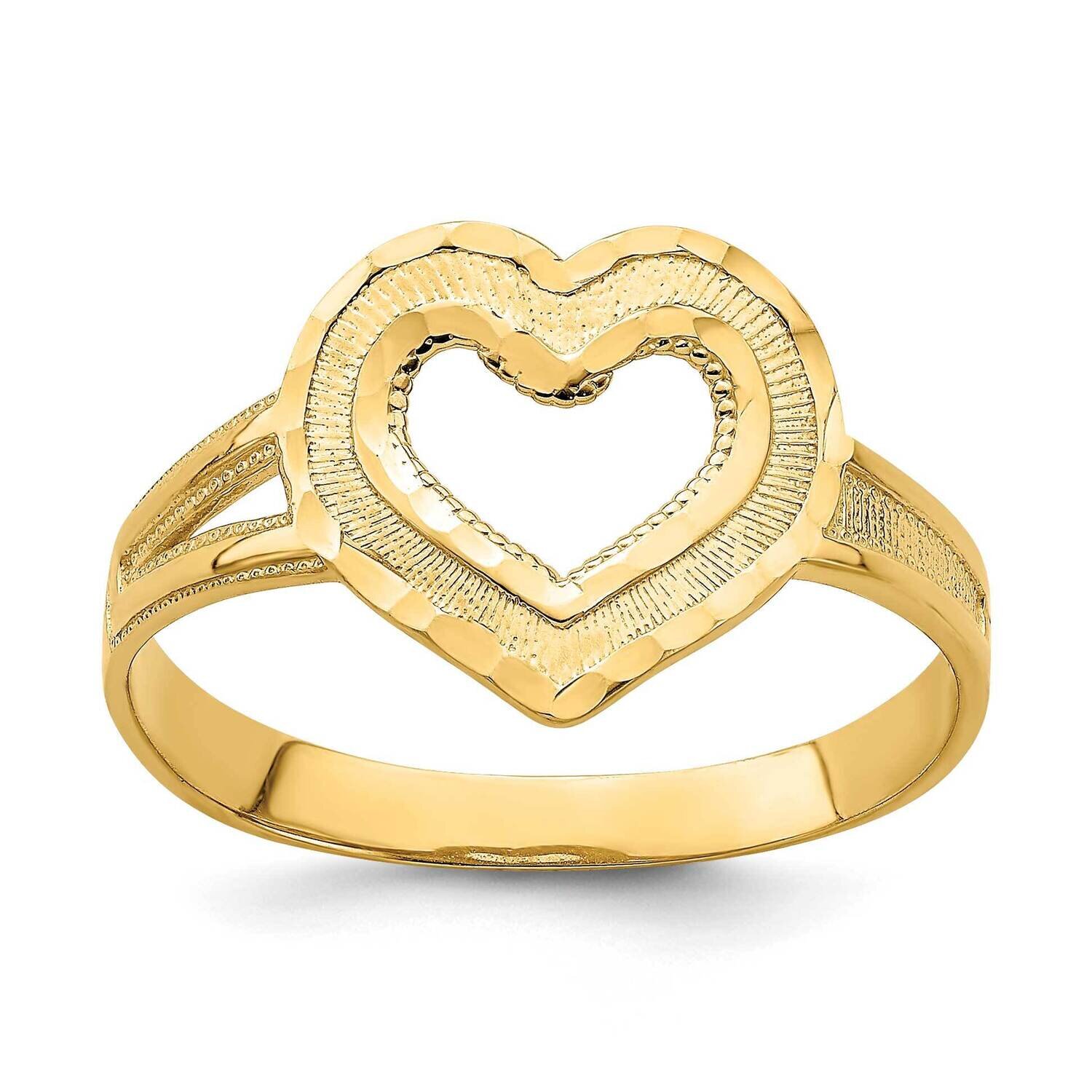 Cut-Out Heart Ring 14k Gold Diamond-cut K4651, MPN: K4651, 637218085651