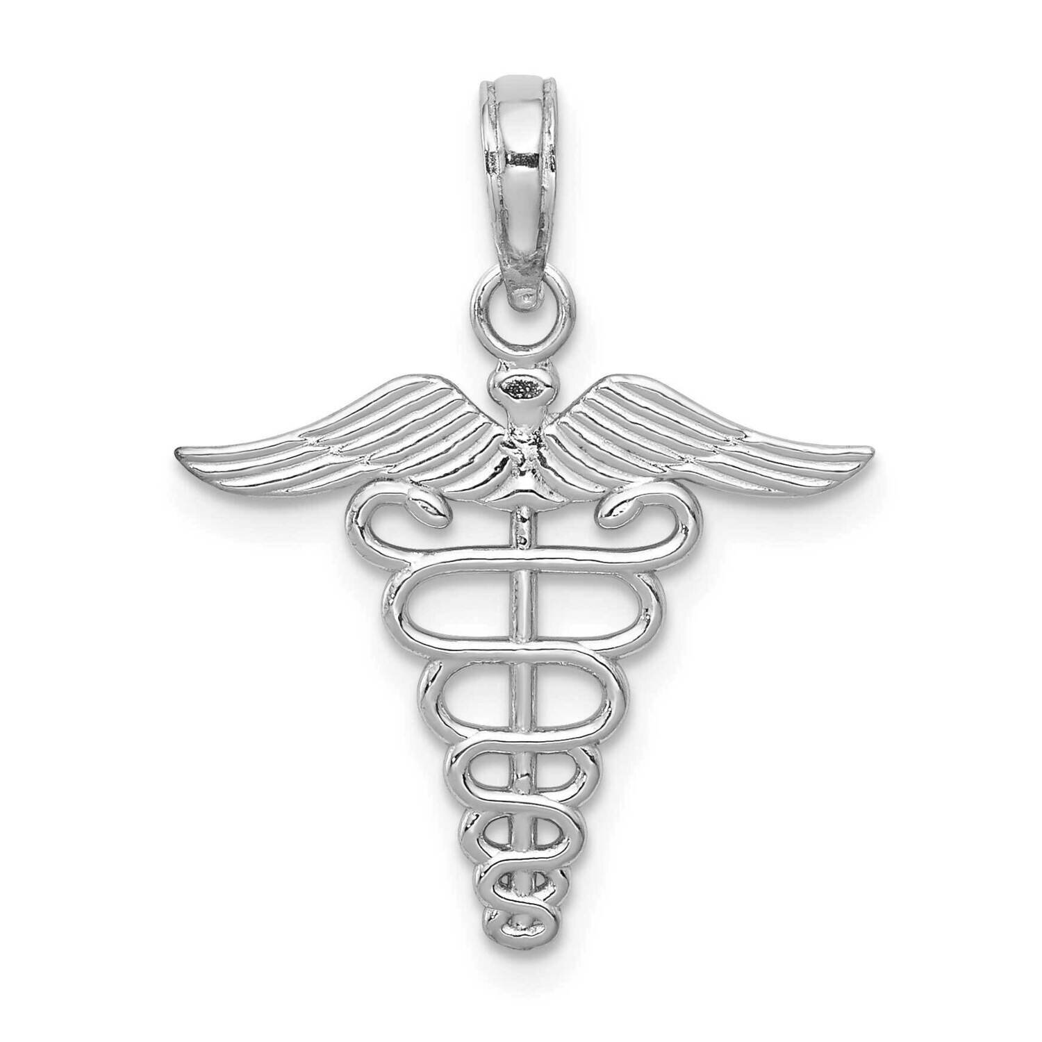 Caduceus Charm 14k White Gold K4935W, MPN: K4935W, 637218162321