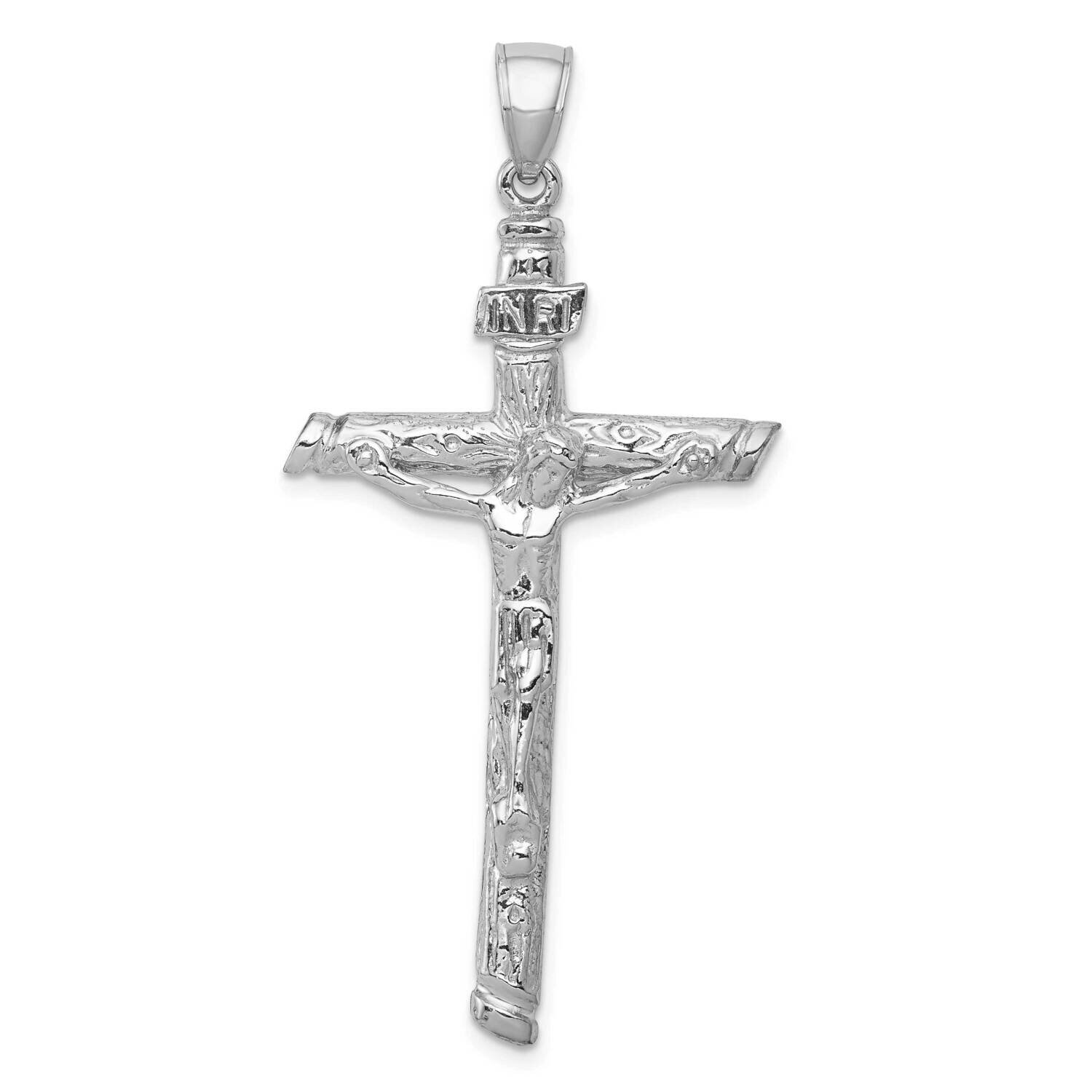 Inri Crucifix Pendant 14k White Gold K5061W