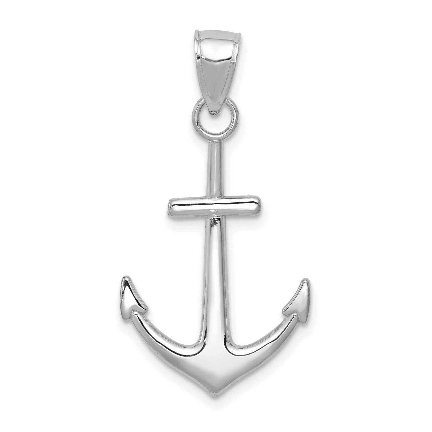 Polished Anchor Pendant 14k White Gold K5394W, MPN: K5394W, 196904087152