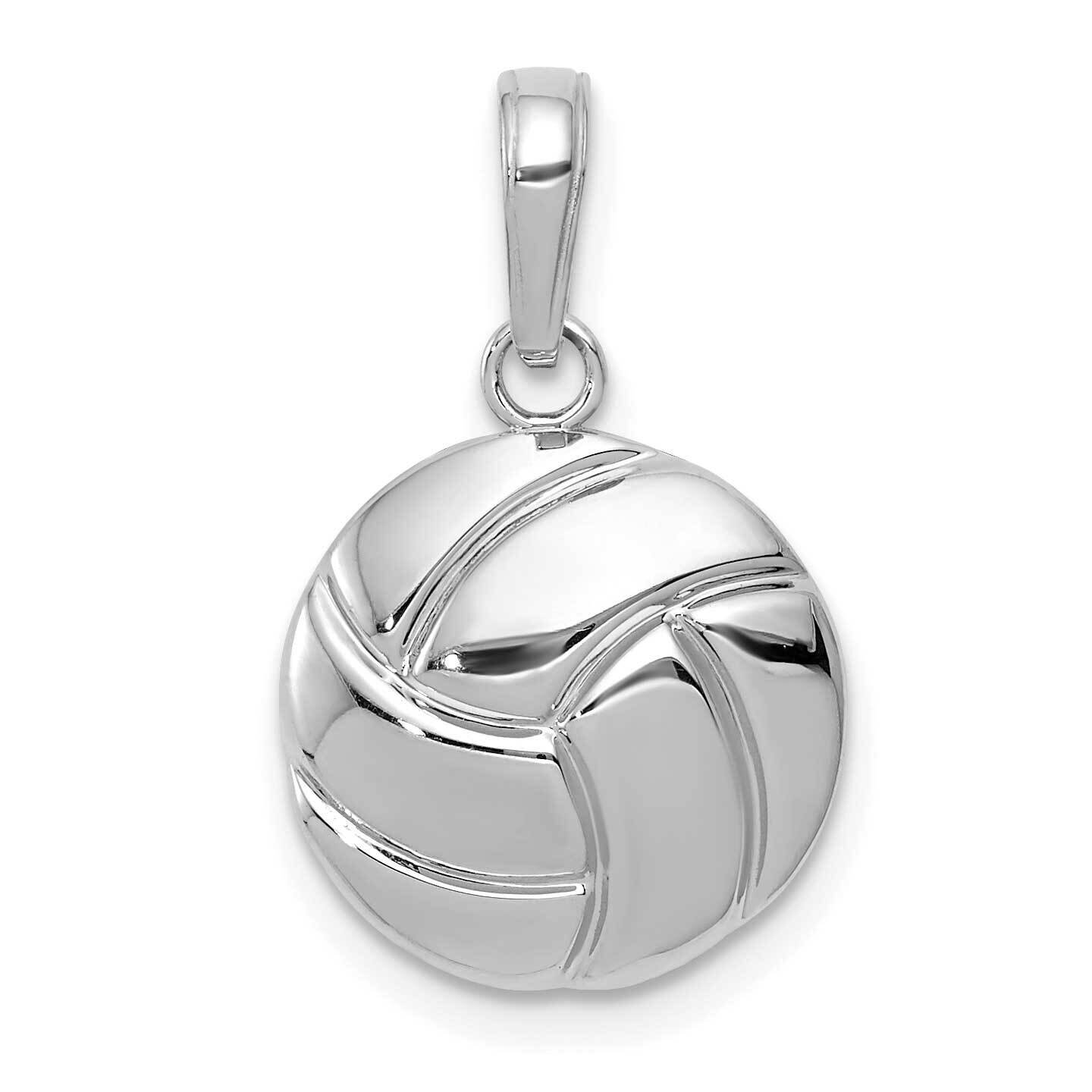 Polished Volleyball Pendant 14k White Gold K5433W