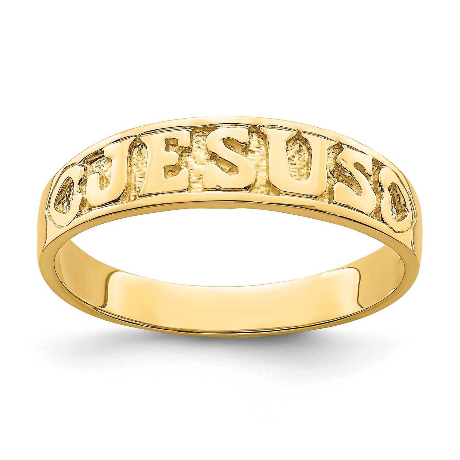 Gold Polished Jesus with Hearts Ring 14k Gold K5724
