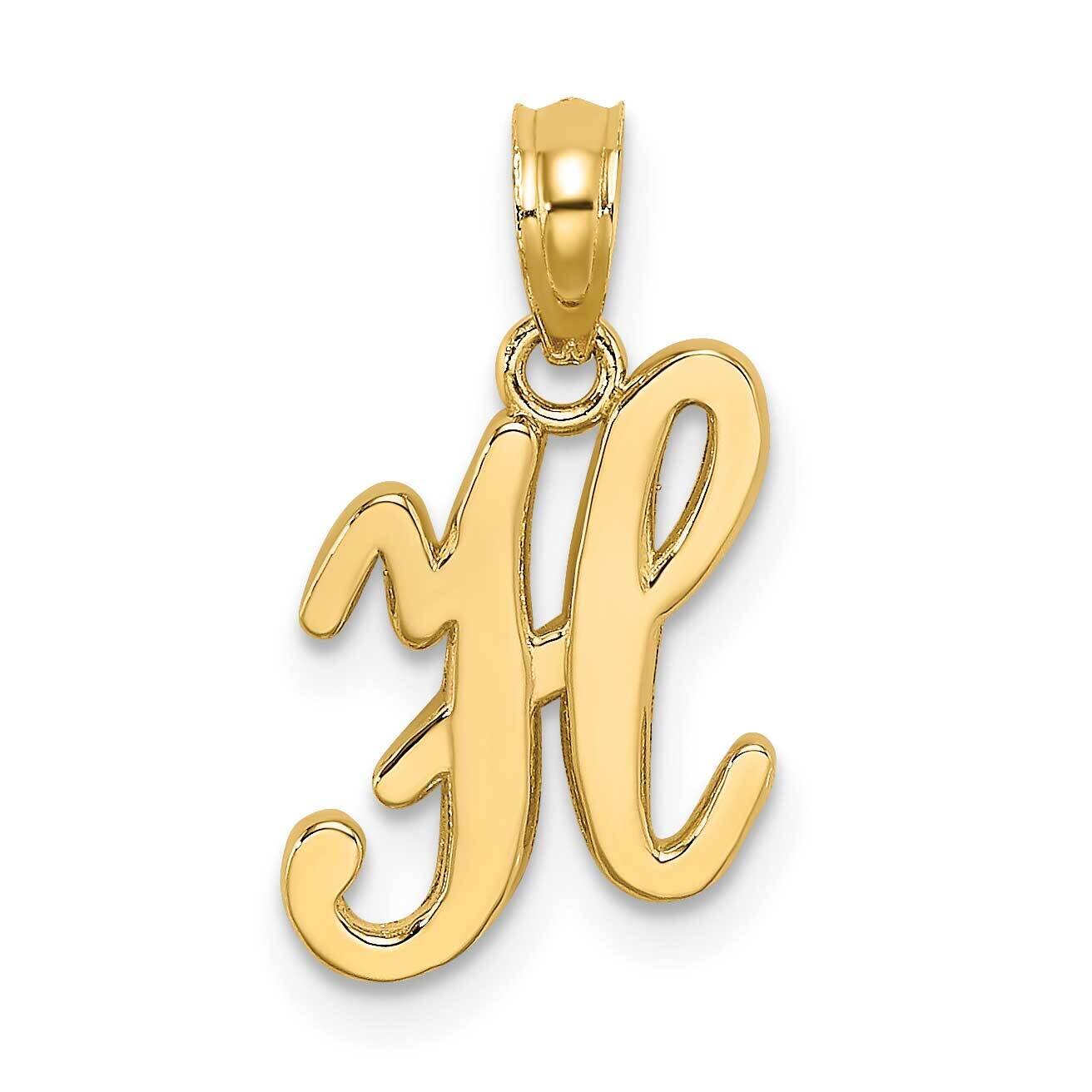 H Script Initial Charm 14k Gold Polished K6422H