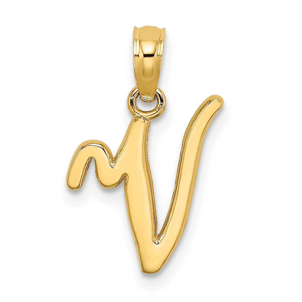 V Script Initial Charm 14k Gold Polished K6422V, MPN: K6422V, 637218007196