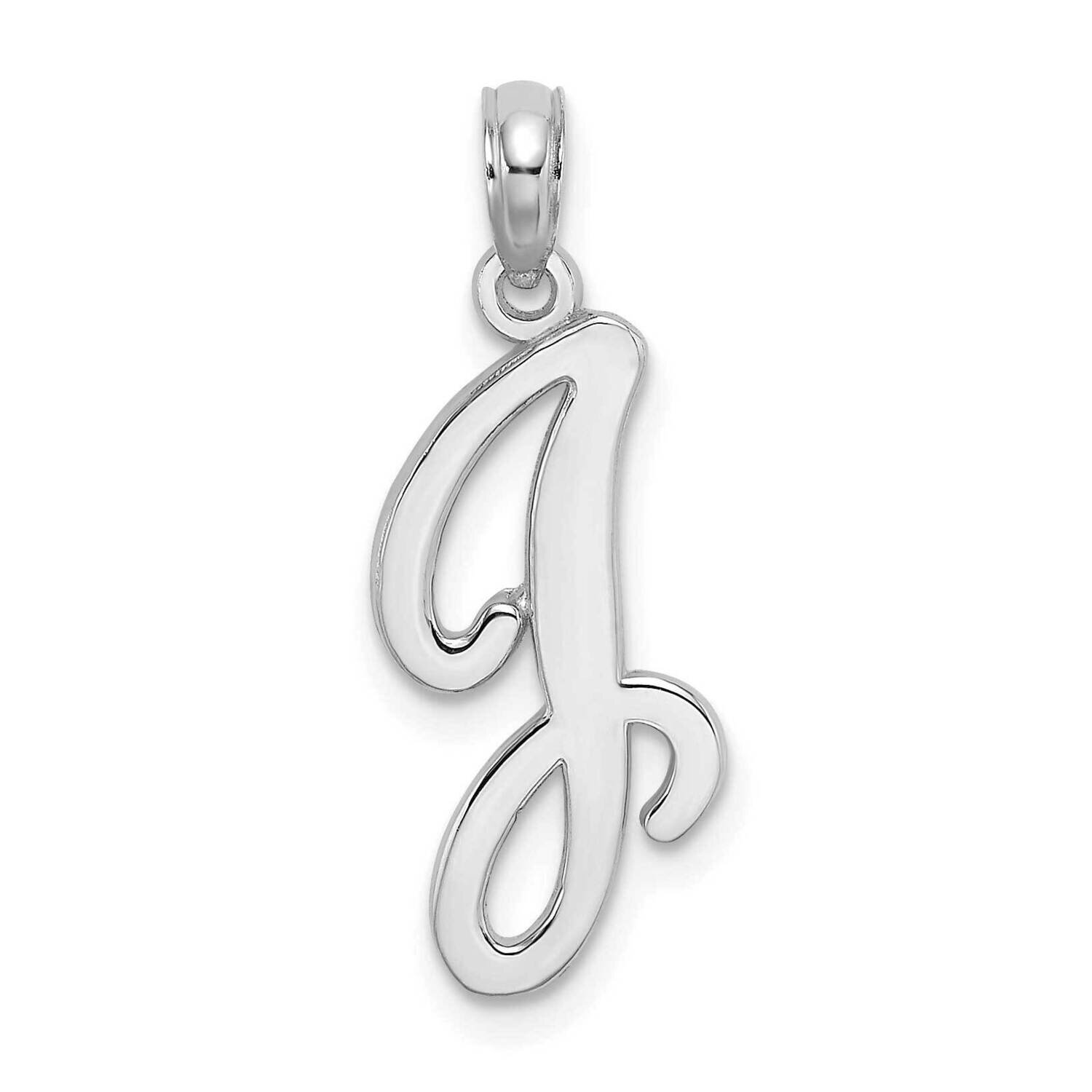 J Script Initial Charm 14k White Gold Polished K6422WJ, MPN: K6422WJ, 196904086230