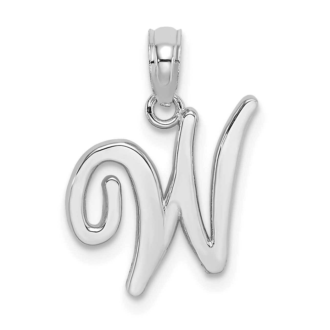 W Script Initial Charm 14k White Gold Polished K6422WW, MPN: K6422WW, 196904086209