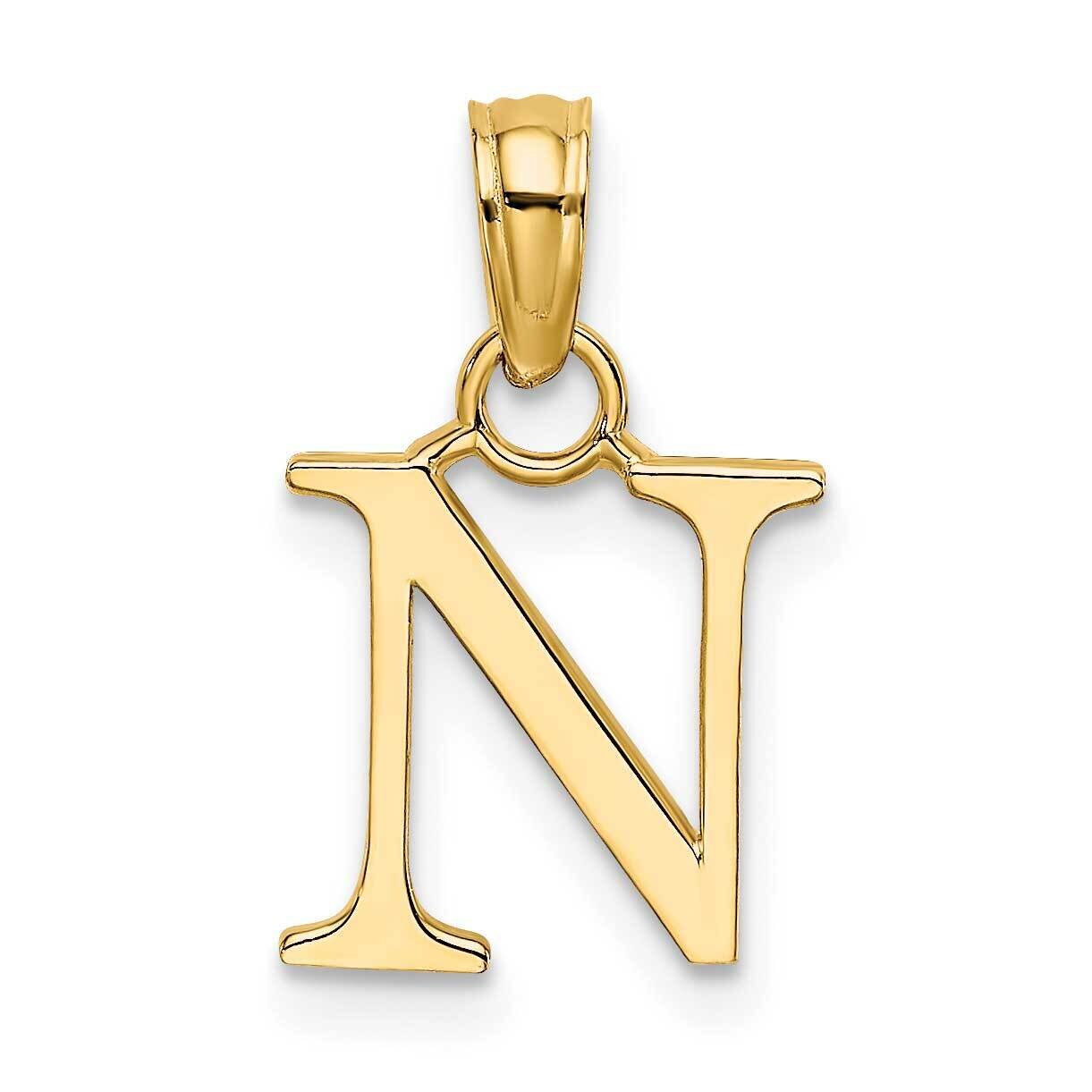 N Block Initial Charm 14k Gold Polished K6423N, MPN: K6423N, 637218007370