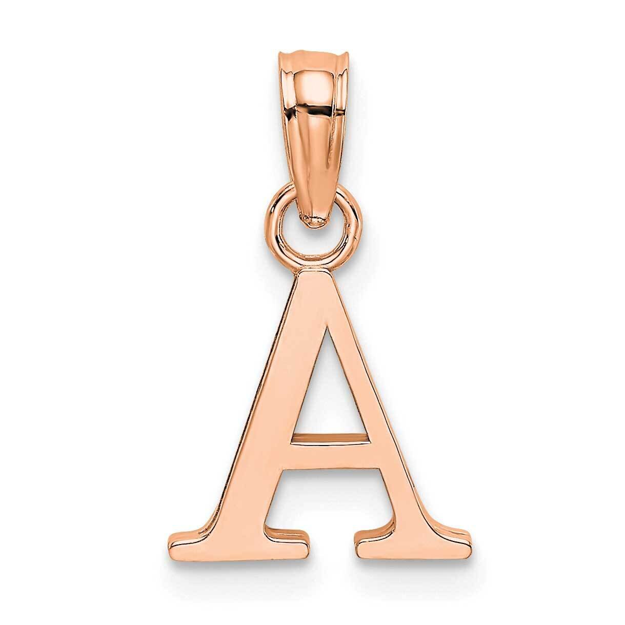 A Block Initial Charm 14k Rose Gold Polished K6423RA, MPN: K6423RA, 637218161386