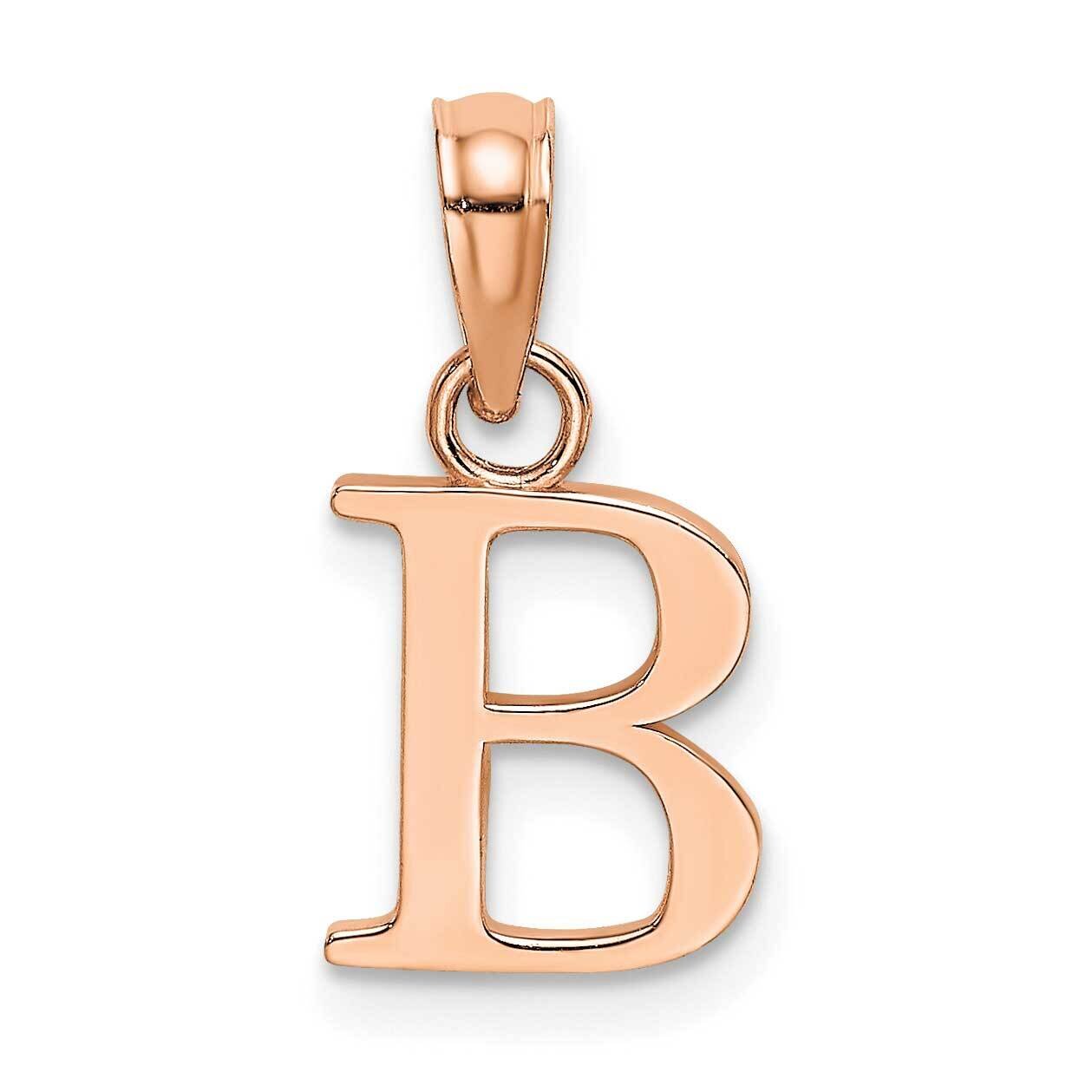 B Block Initial Charm 14k Rose Gold Polished K6423RB, MPN: K6423RB, 637218161393