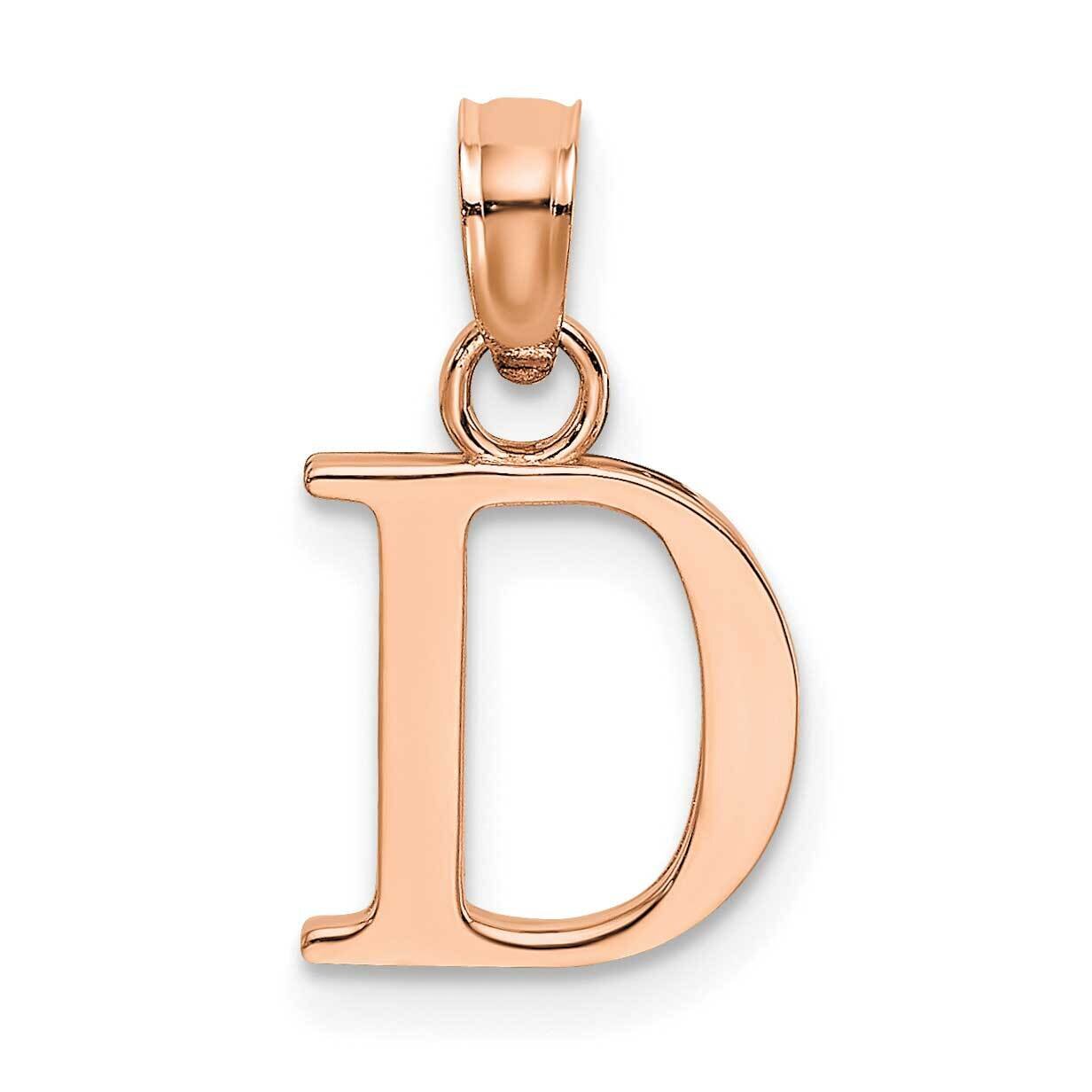 D Block Initial Charm 14k Rose Gold Polished K6423RD, MPN: K6423RD, 637218161416