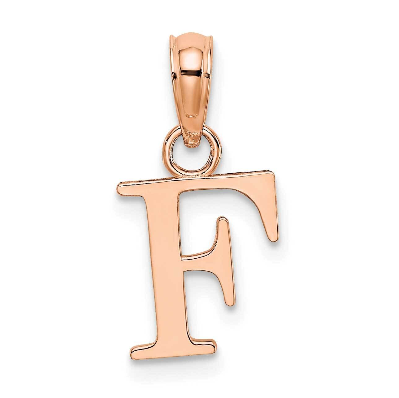 F Block Initial Charm 14k Rose Gold Polished K6423RF, MPN: K6423RF, 637218161430