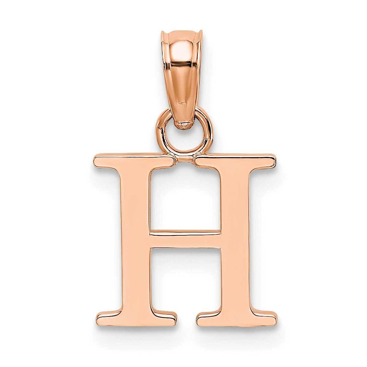 H Block Initial Charm 14k Rose Gold Polished K6423RH, MPN: K6423RH, 637218161454