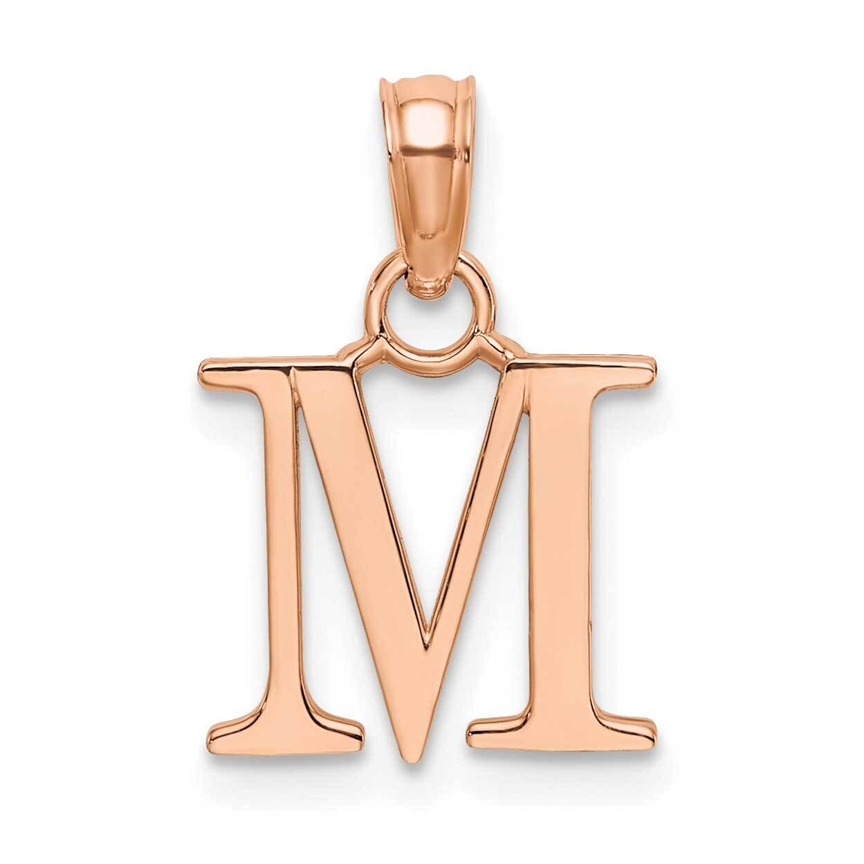 M Block Initial Charm 14k Rose Gold Polished K6423RM, MPN: K6423RM, 637218161508