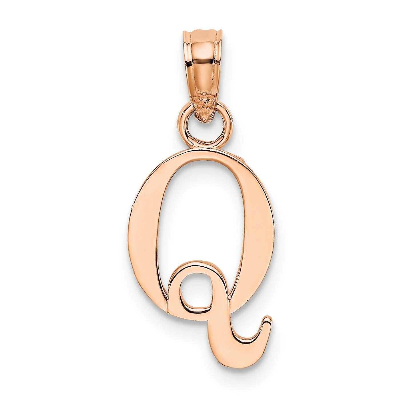 Q Block Initial Charm 14k Rose Gold Polished K6423RQ, MPN: K6423RQ, 637218161546