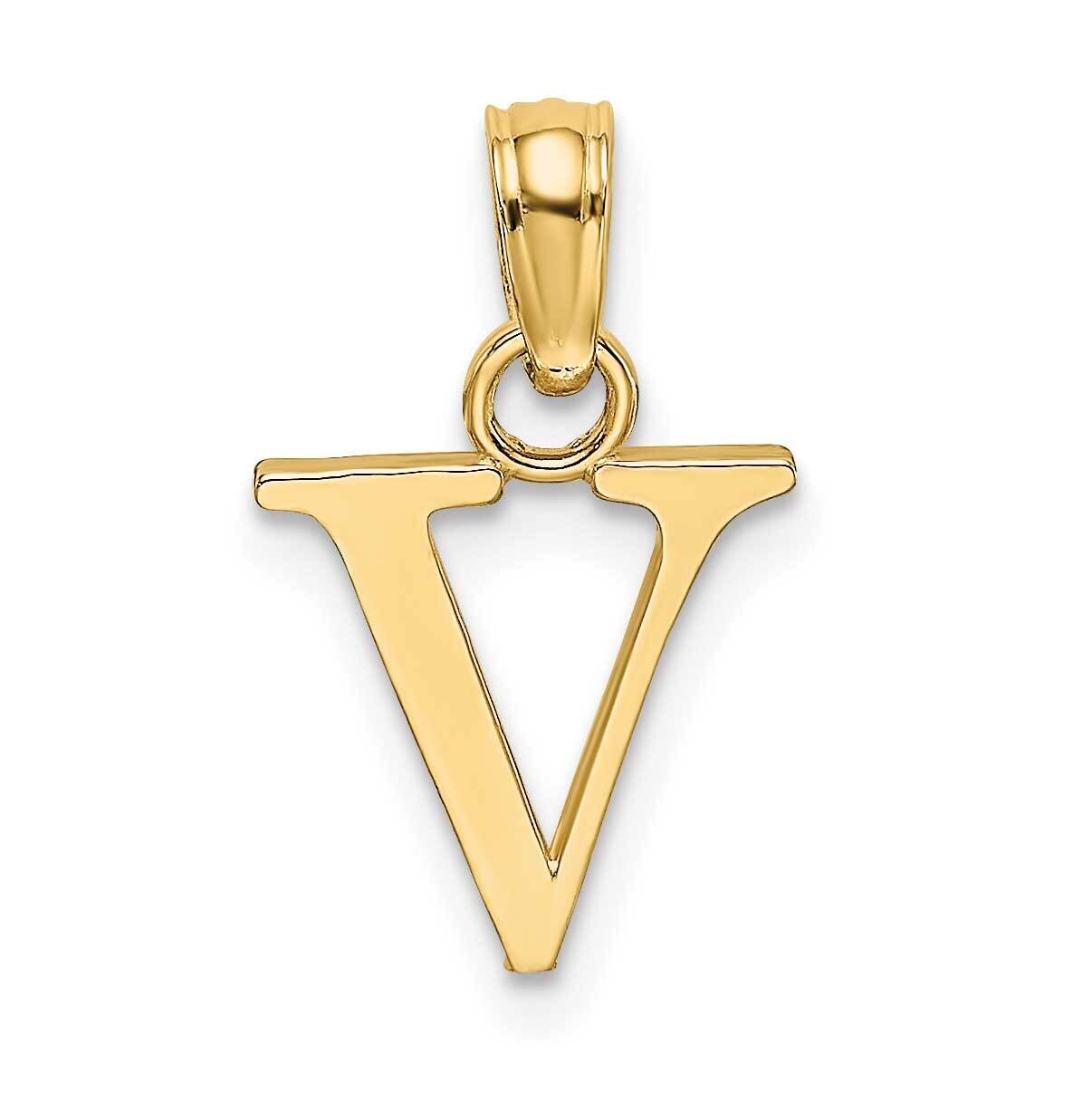 V Block Initial Charm 14k Gold Polished K6423V, MPN: K6423V, 637218007455