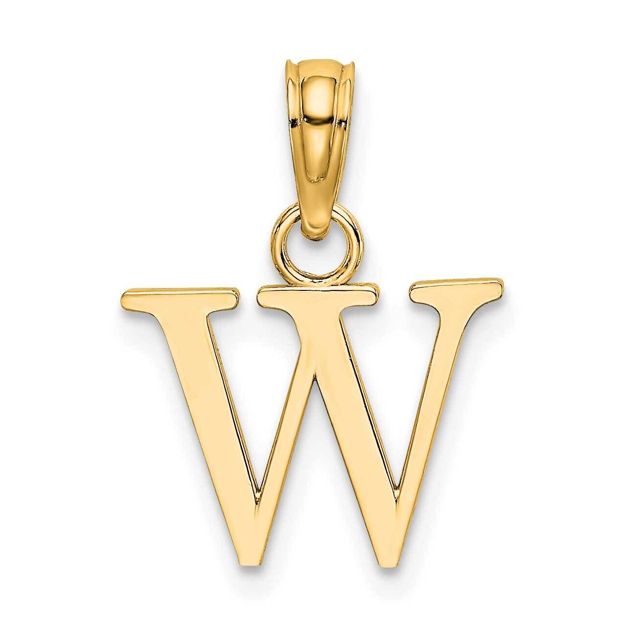 W Block Initial Charm 14k Gold Polished K6423W, MPN: K6423W, 637218007462