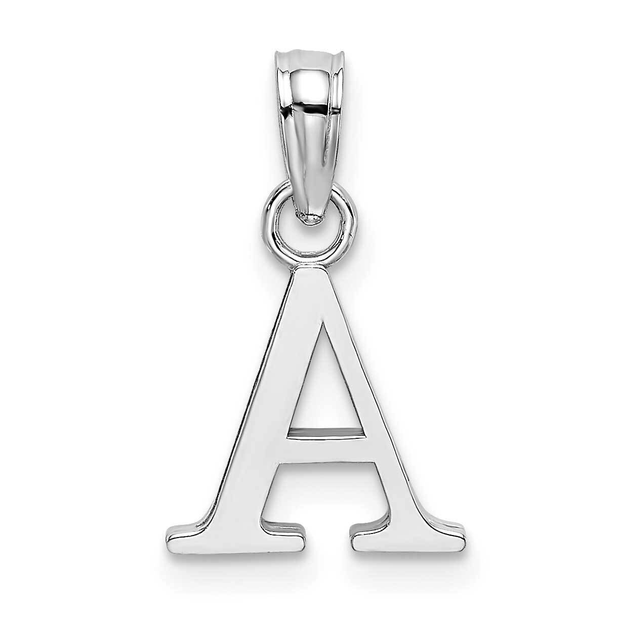 A Block Initial Charm 14k White Gold Polished K6423WA, MPN: K6423WA, 637218161386