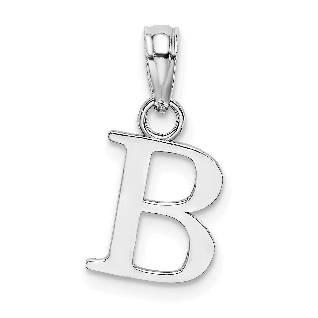 B Block Initial Charm 14k White Gold Polished K6423WB, MPN: K6423WB, 637218161393
