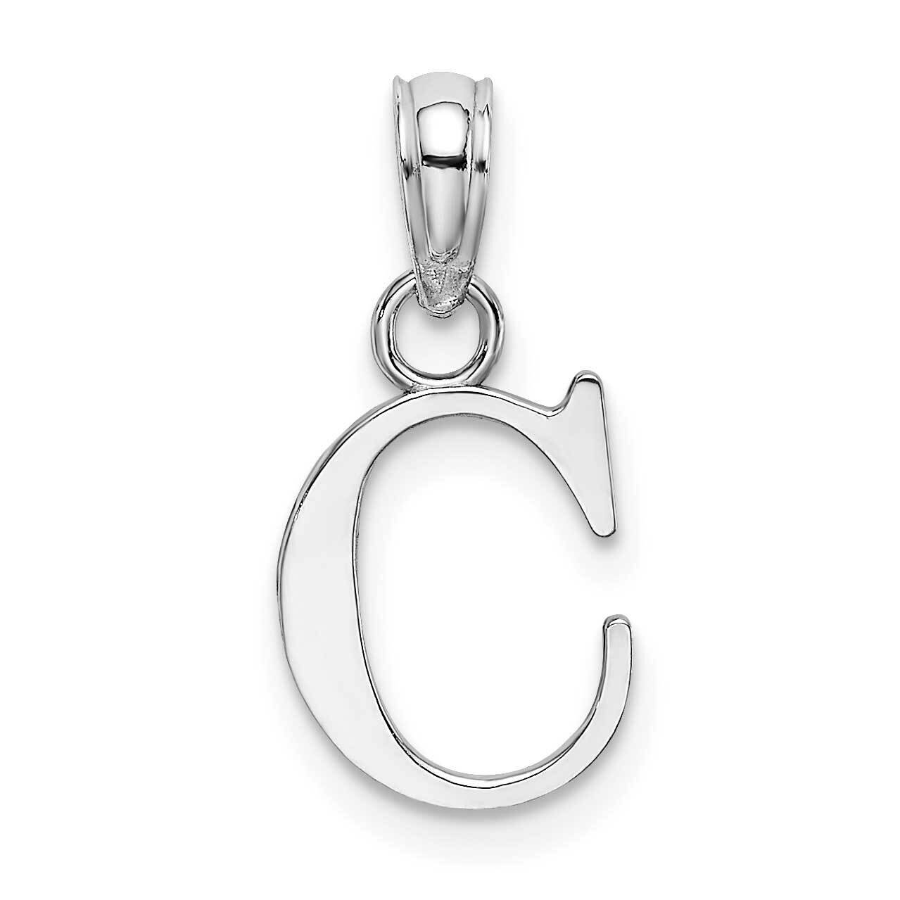 C Block Initial Charm 14k White Gold Polished K6423WC, MPN: K6423WC, 637218161409