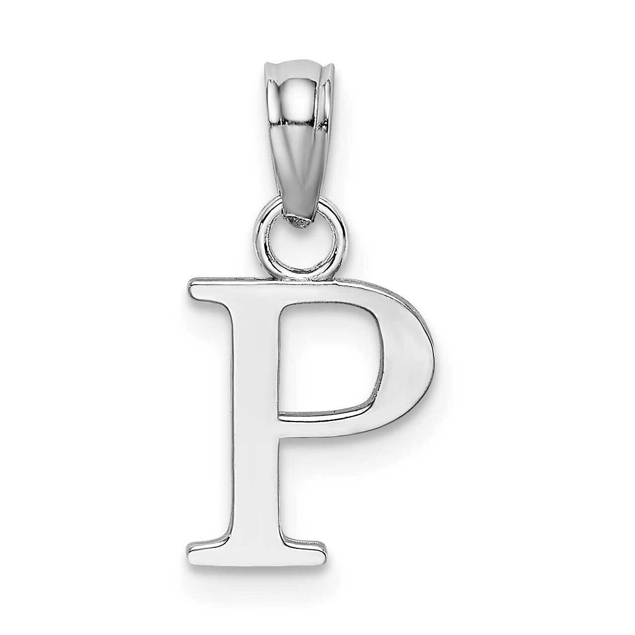 P Block Initial Charm 14k White Gold Polished K6423WP, MPN: K6423WP, 637218161539