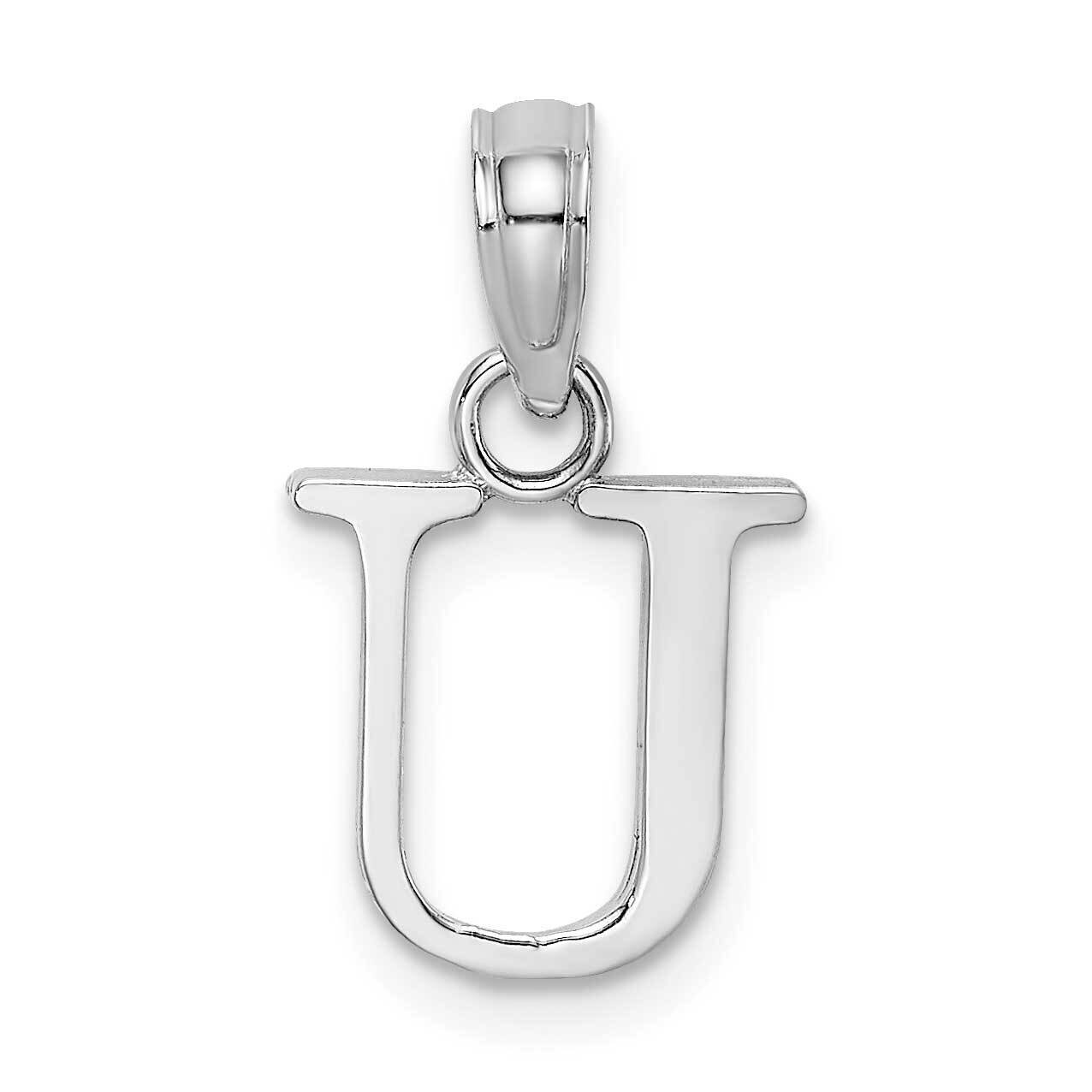 U Block Initial Charm 14k White Gold Polished K6423WU, MPN: K6423WU, 637218161584