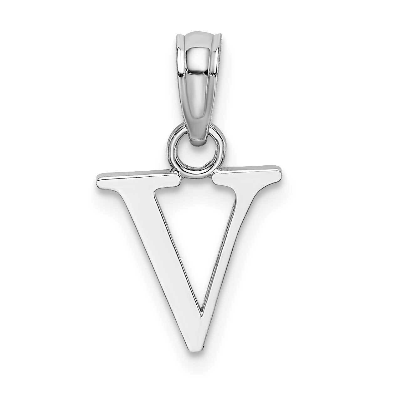 V Block Initial Charm 14k White Gold Polished K6423WV, MPN: K6423WV, 637218161591