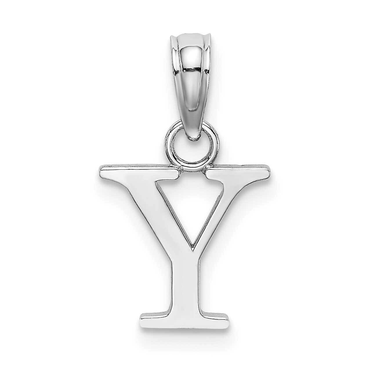 Y Block Initial Charm 14k White Gold Polished K6423WY