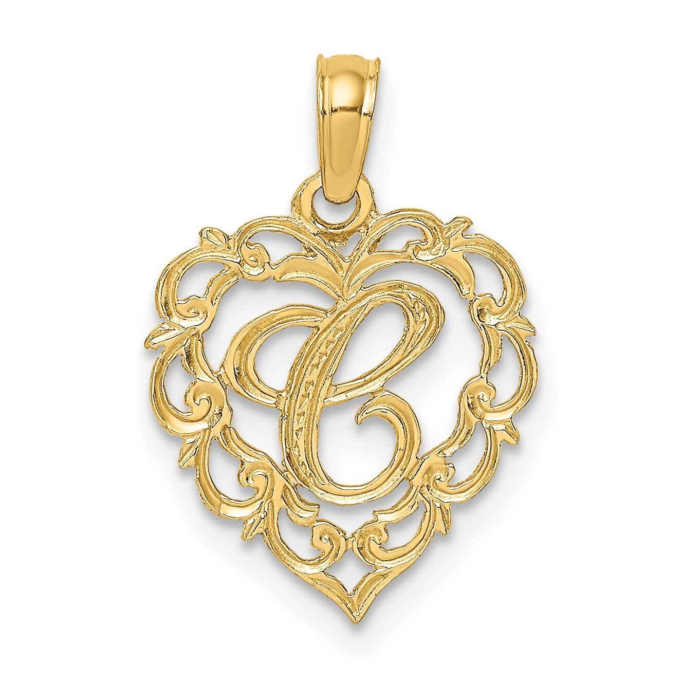 C Script Initial In Heart Charm 14k Gold K6424C, MPN: K6424C, 637218007523