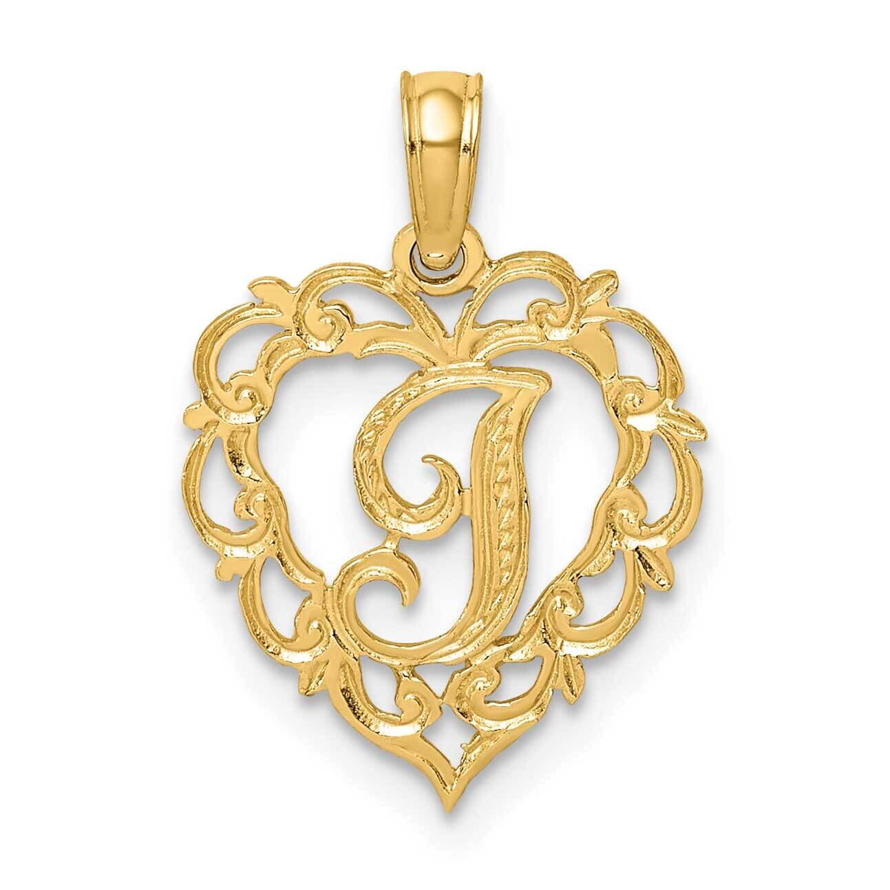 I Script Initial In Heart Charm 14k Gold K6424I, MPN: K6424I, 196904089033