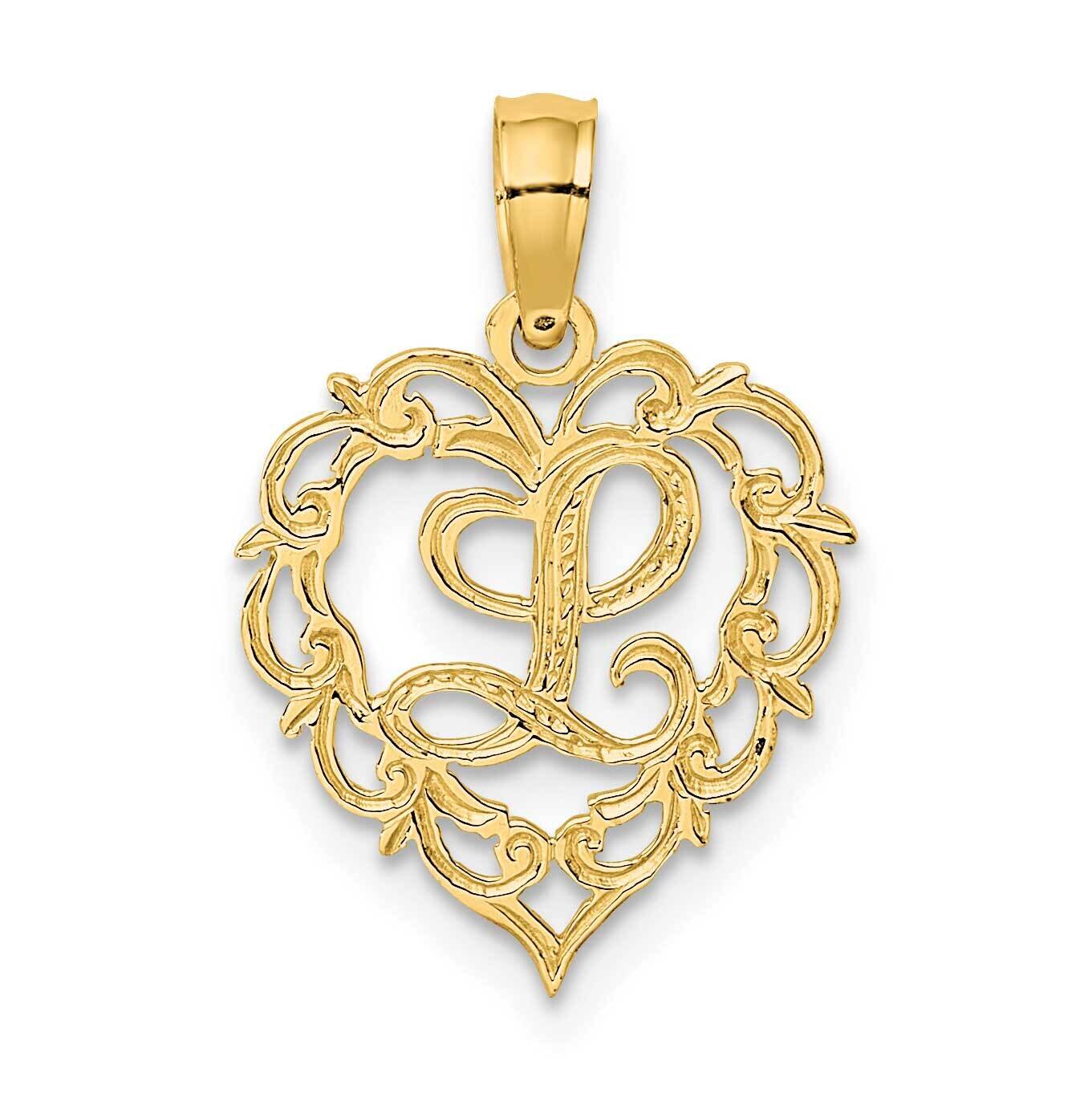 L Script Initial In Heart Charm 14k Gold K6424L, MPN: K6424L, 637218007608