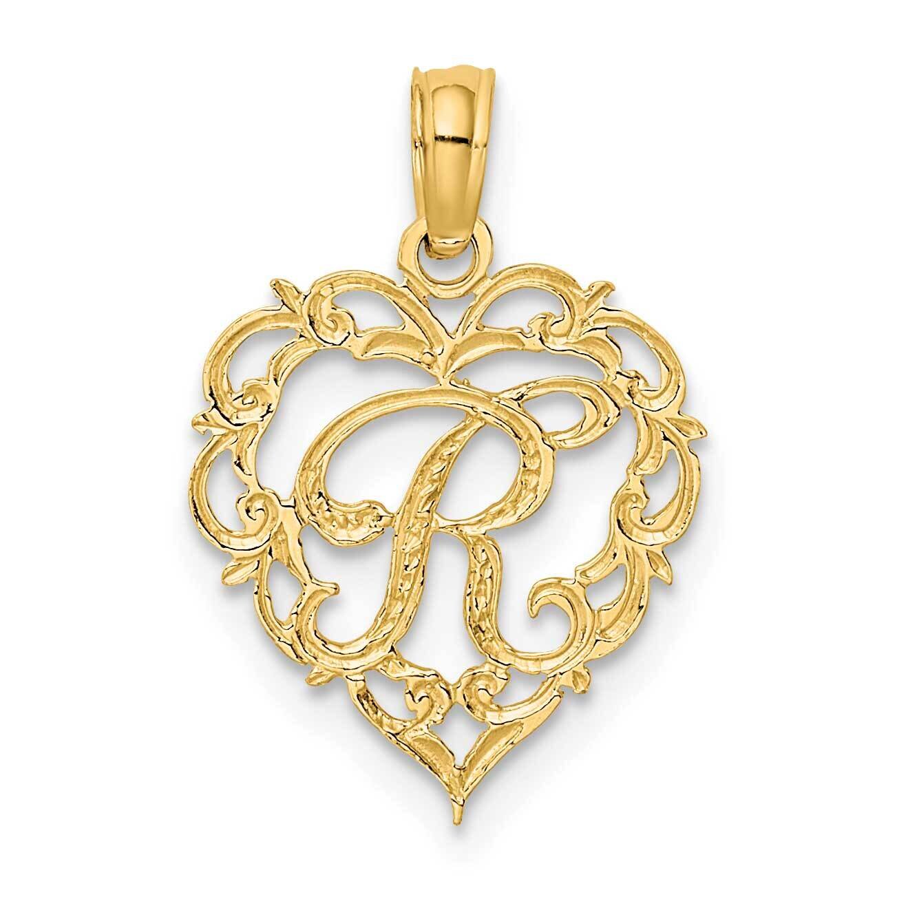 R Script Initial In Heart Charm 14k Gold K6424R, MPN: K6424R, 637218007660