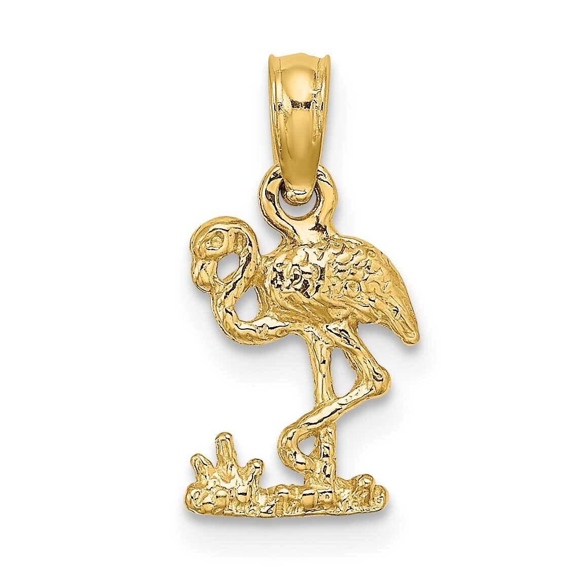 Mini Flamingo Charm 14k Gold K6433