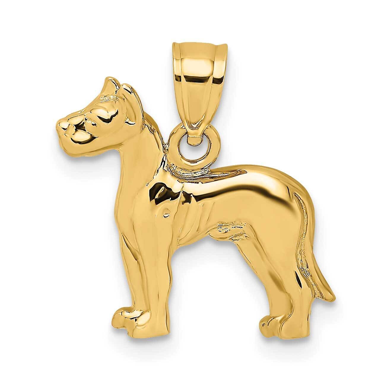 Great Dane Dog Charm 14k Gold 2-D K6452