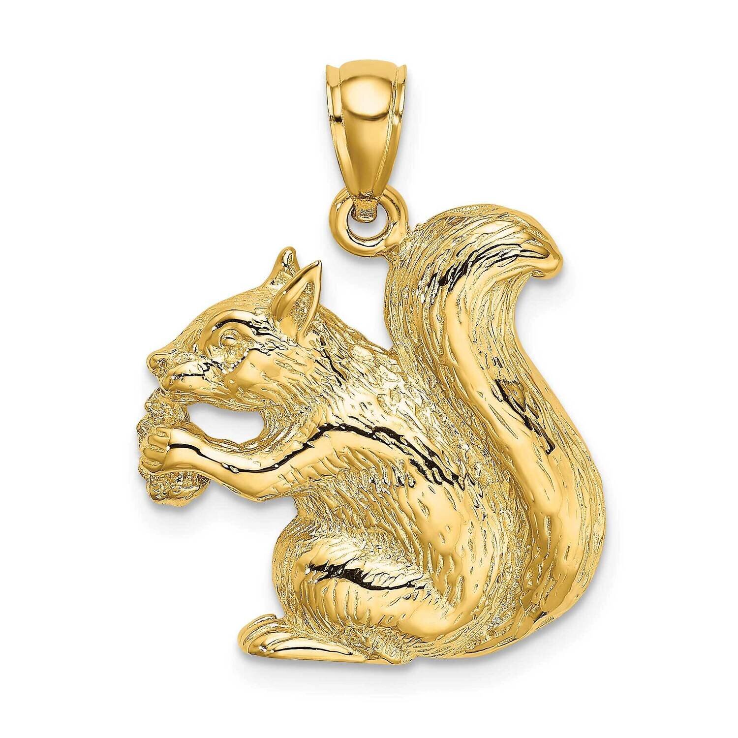 Textured Sitting Squirrel Charm 14k Gold 2-D K6467, MPN: K6467, 637218000708