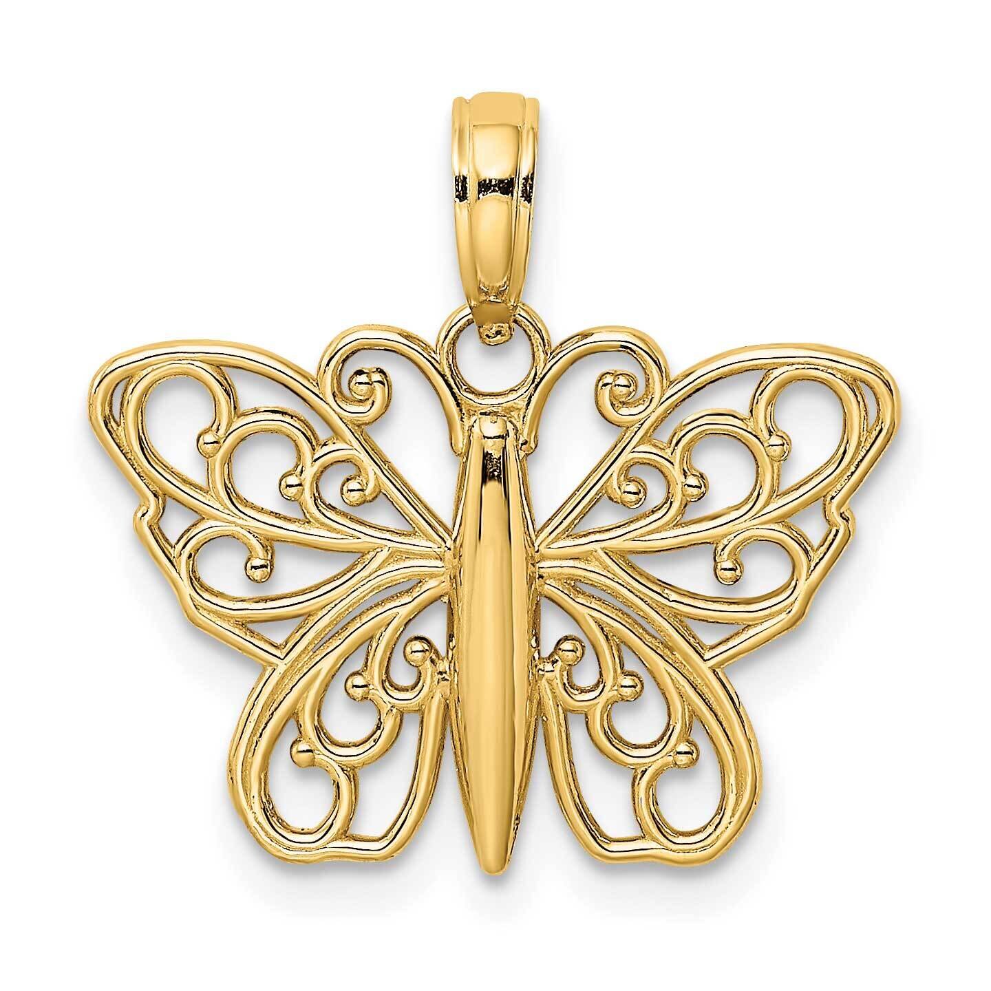 Filigree Butterfly Charm 14k Gold K6473, MPN: K6473, 637218000784