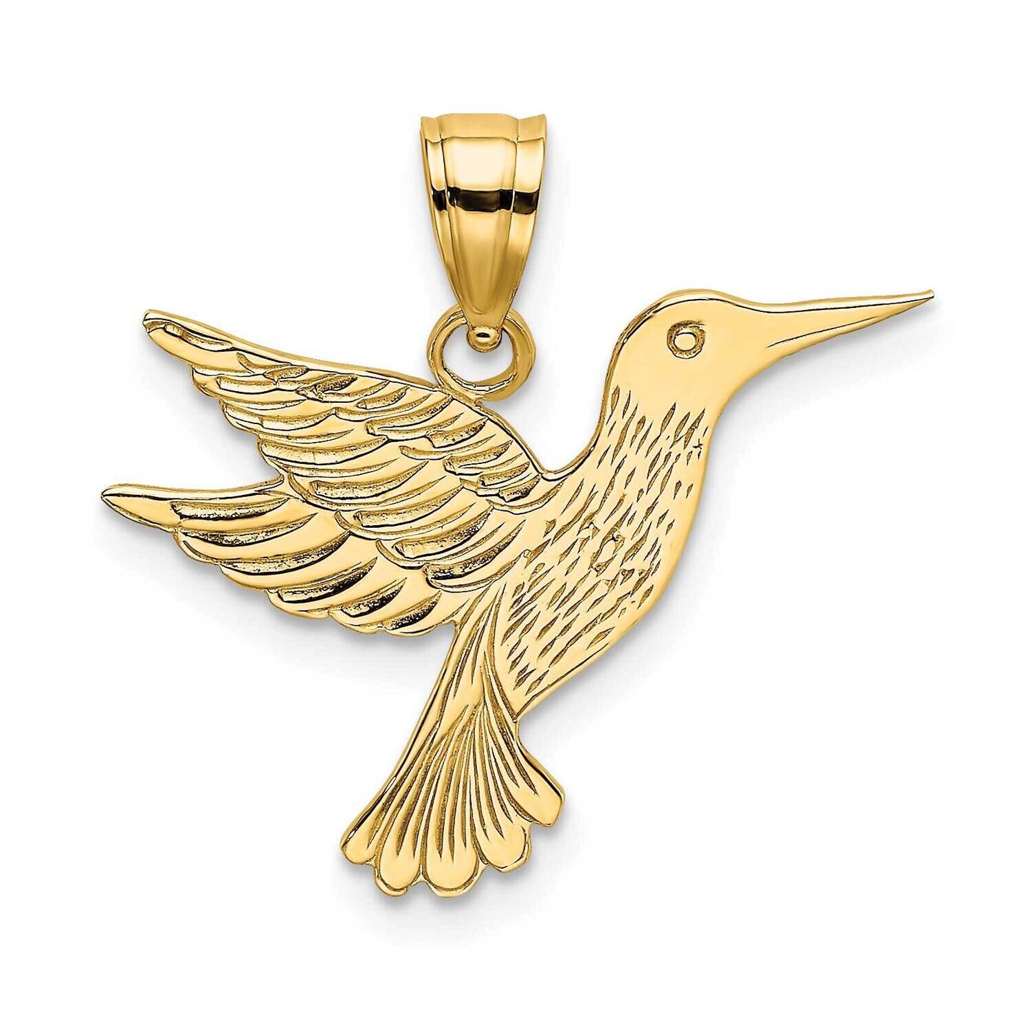 Hummingbird Charm 14k Gold Polished &amp; Engraved K6476, MPN: K6476, 637218034567