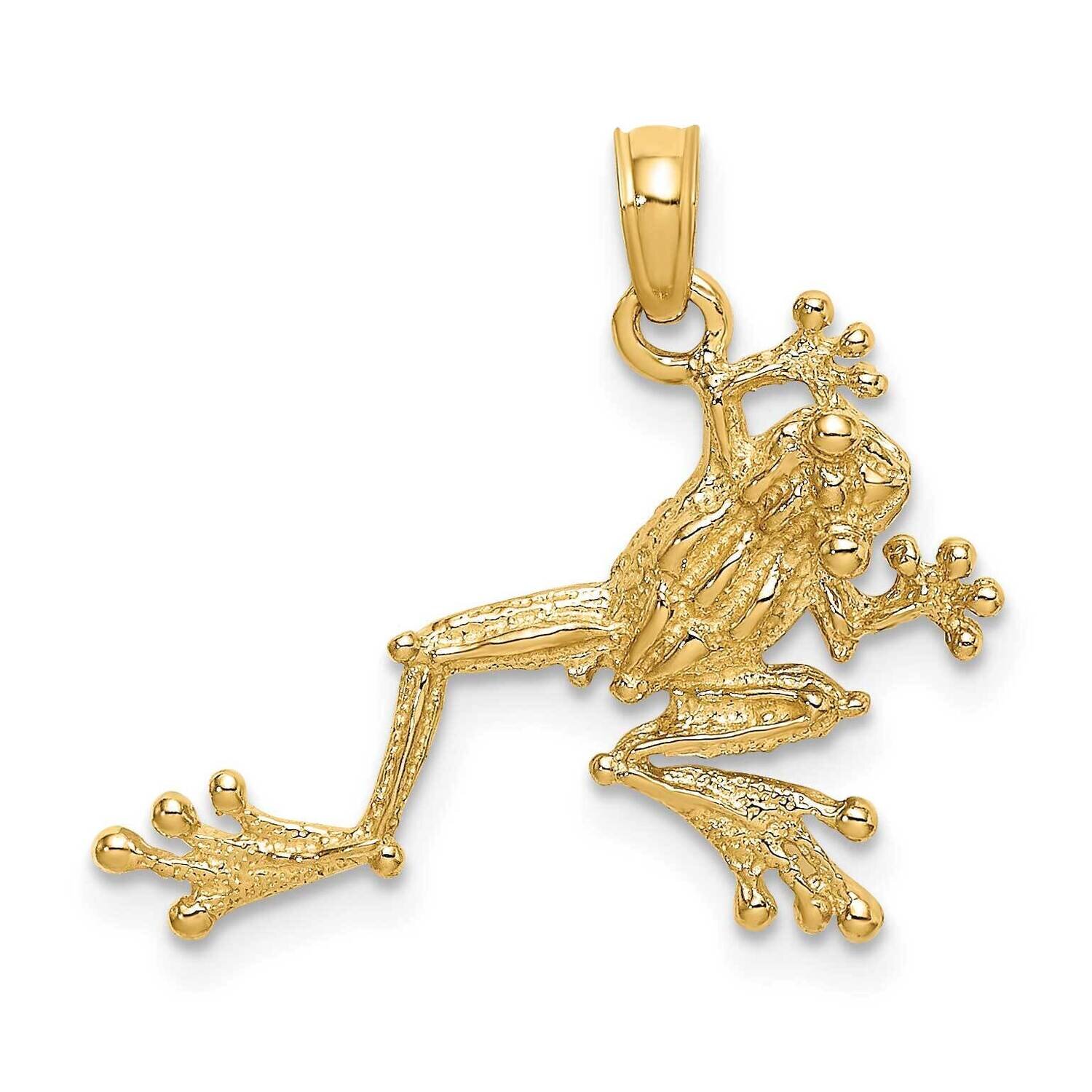 Textured Frog Charm 14k Gold 2-D K6481, MPN: K6481, 637218000920