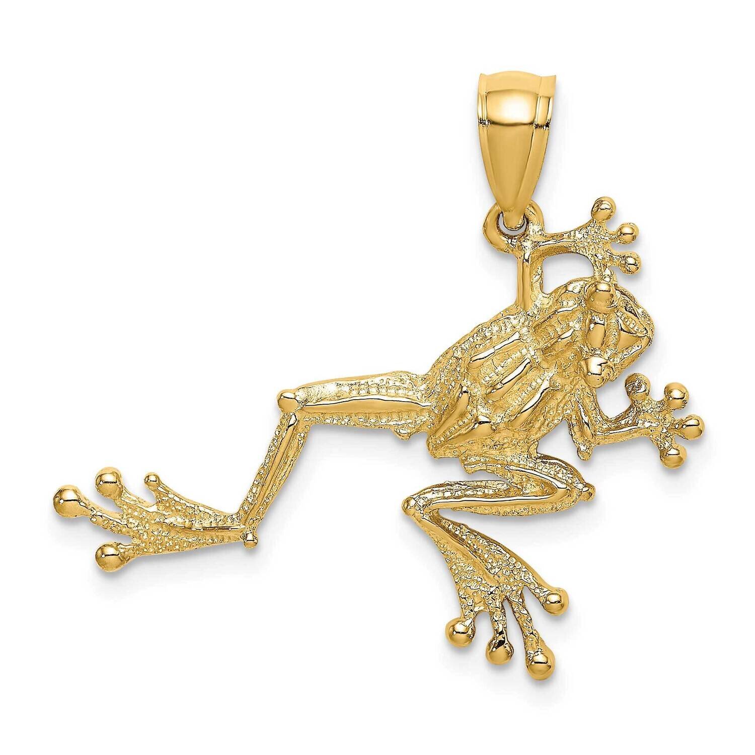 Textured Frog Charm 14k Gold 2-D K6482