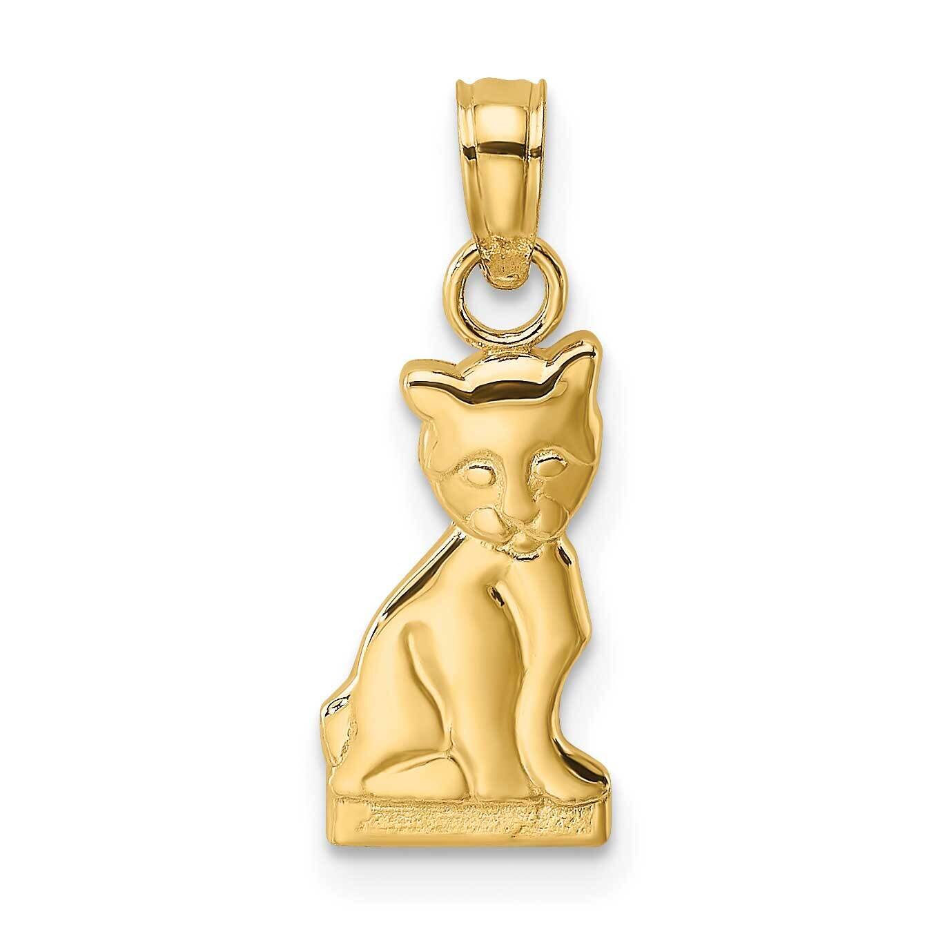 Mini Sitting Kitten Charm 14k Gold 2-D K6484, MPN: K6484, 637218000951