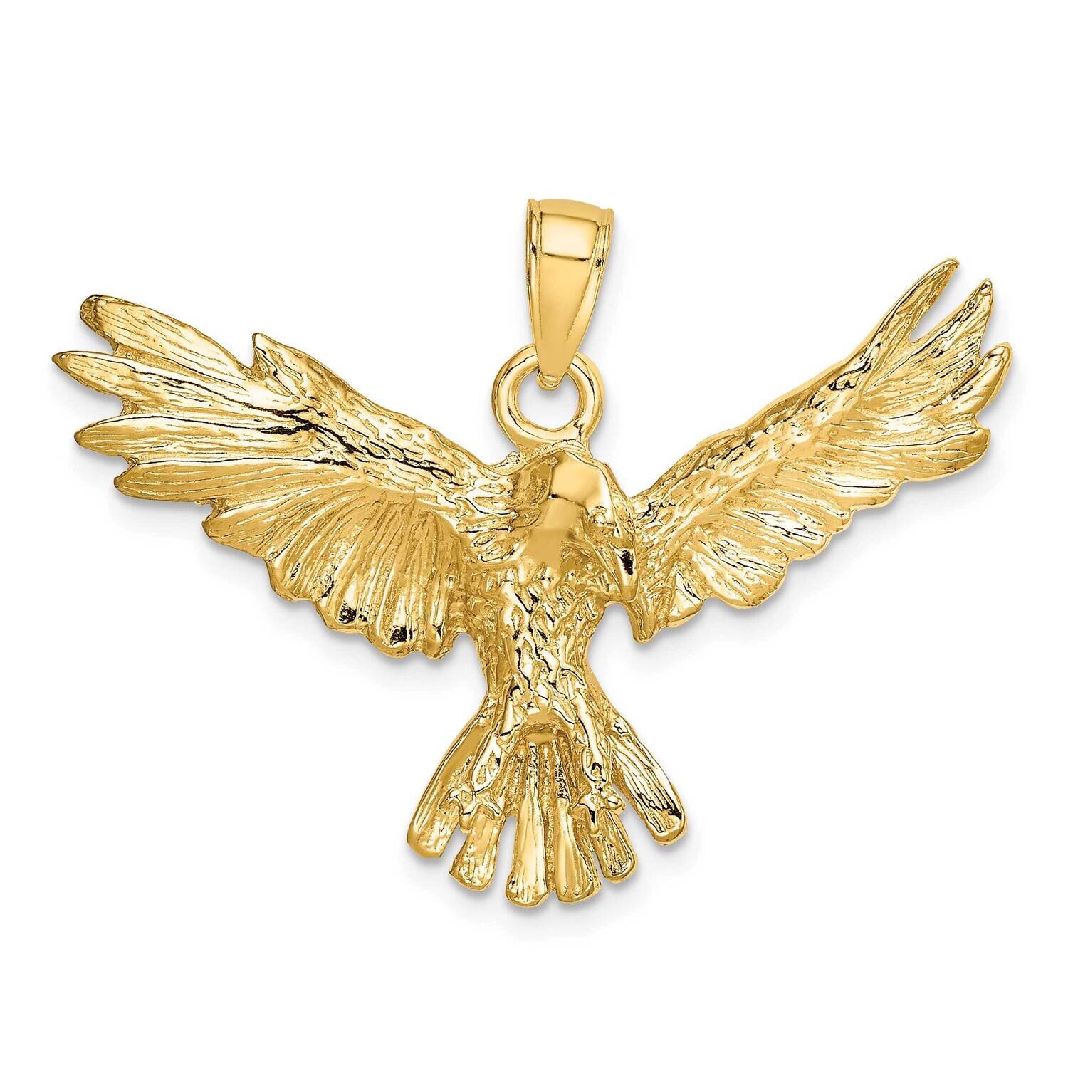 Eagle Flying Charm 14k Gold 2-D K6504