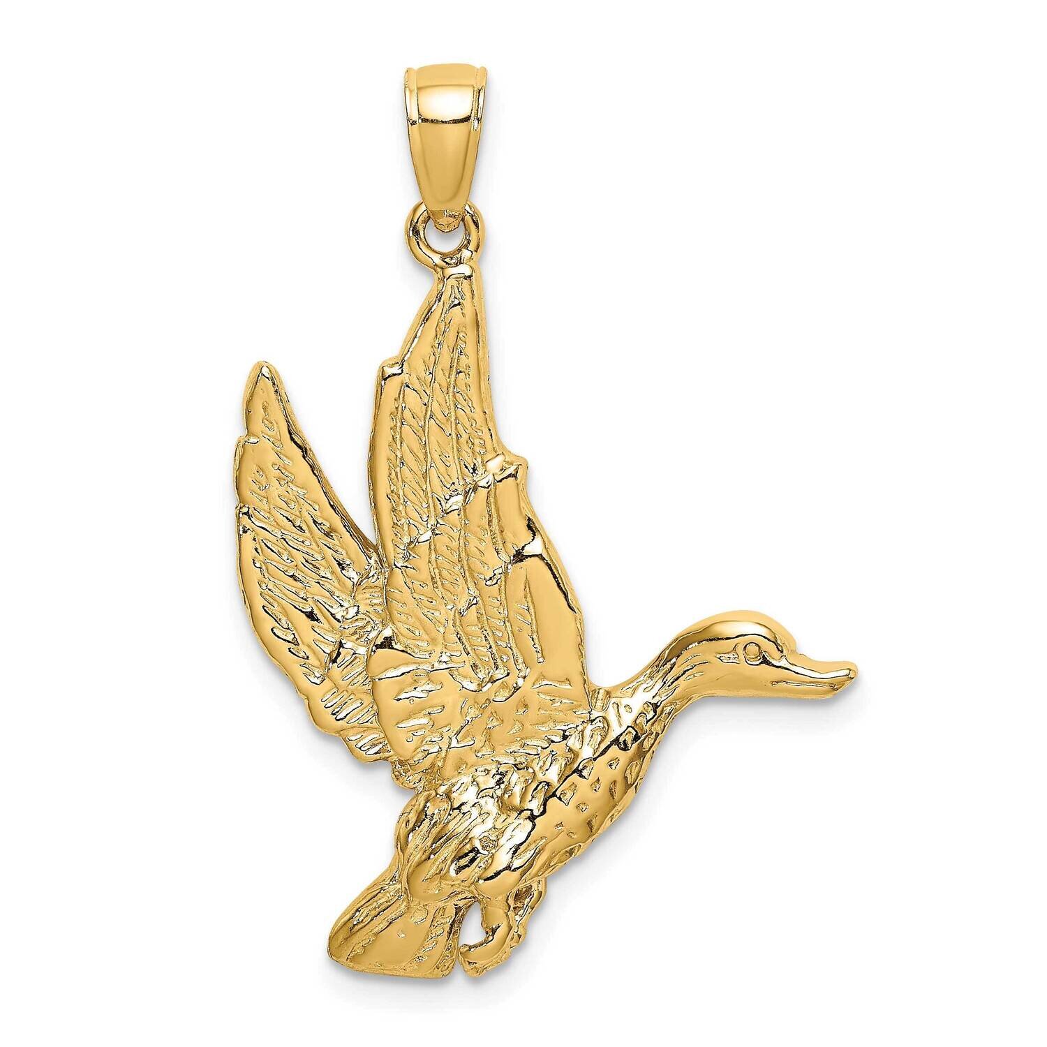 Flying Mallord Duck Charm 14k Gold 2-D K6505, MPN: K6505, 637218001255