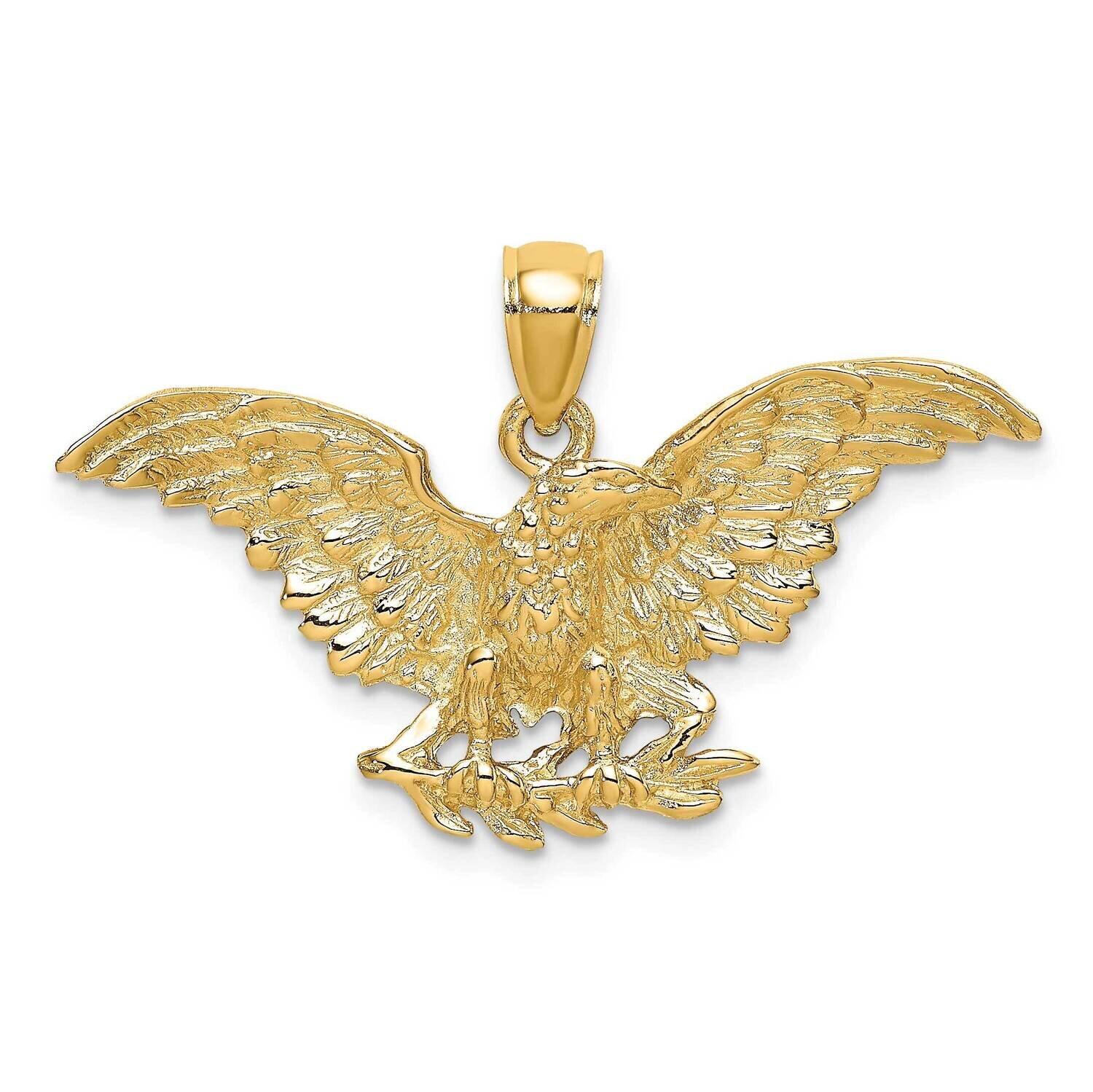 Eeagle with Wings Spread Charm 14k Gold 2-D K6525