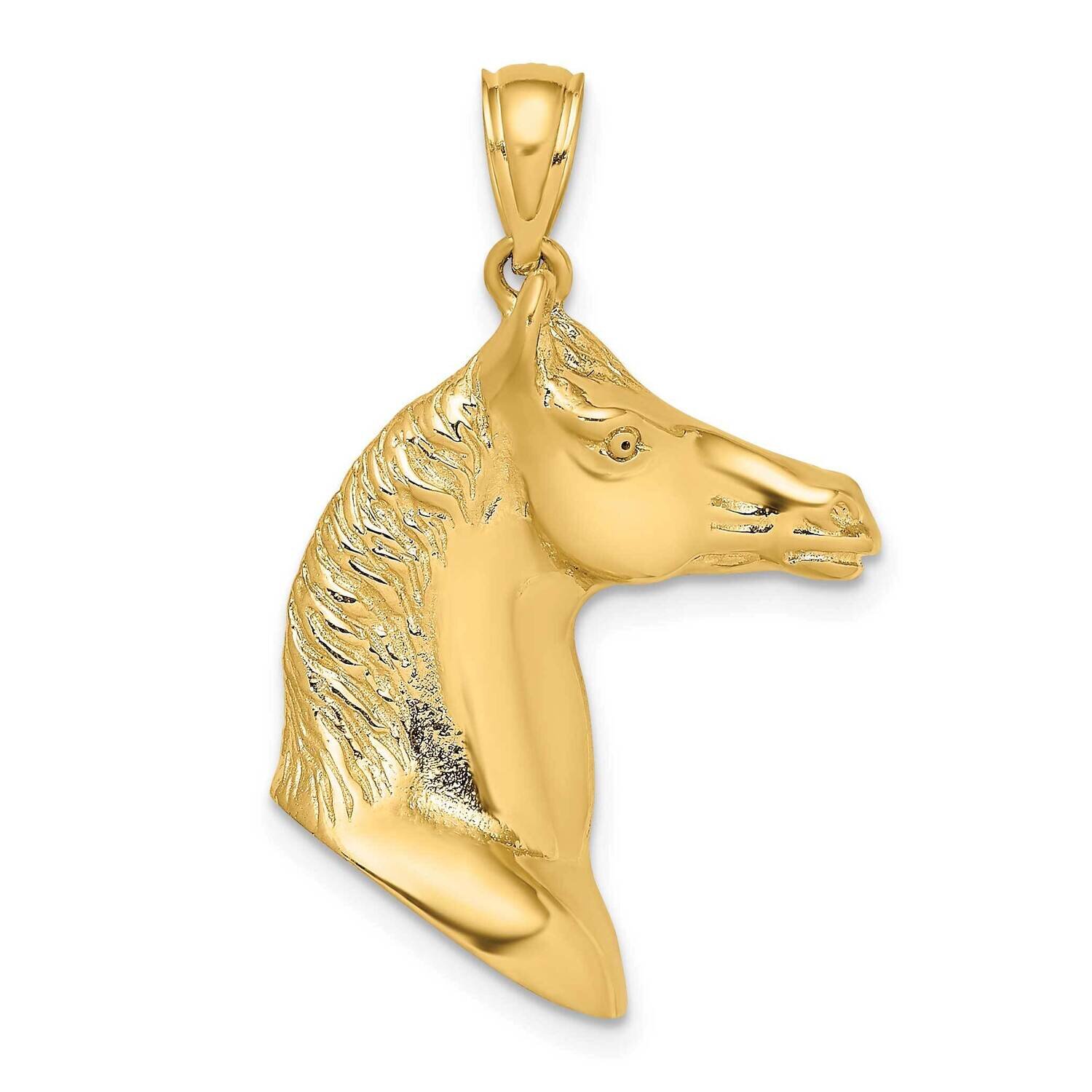 Polished Horse Head Charm 14k Gold 3-D K6530, MPN: K6530, 637218040605