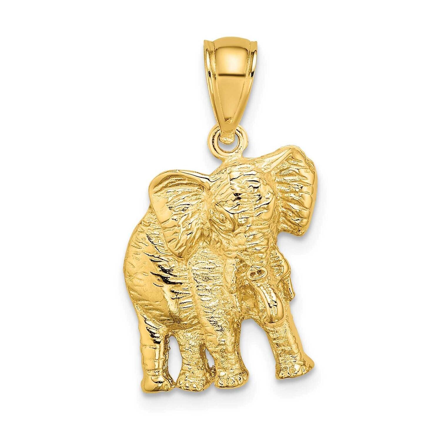 Elephant with Raised Trunk Charm 14k Gold 2-D K6533, MPN: K6533, 637218042319